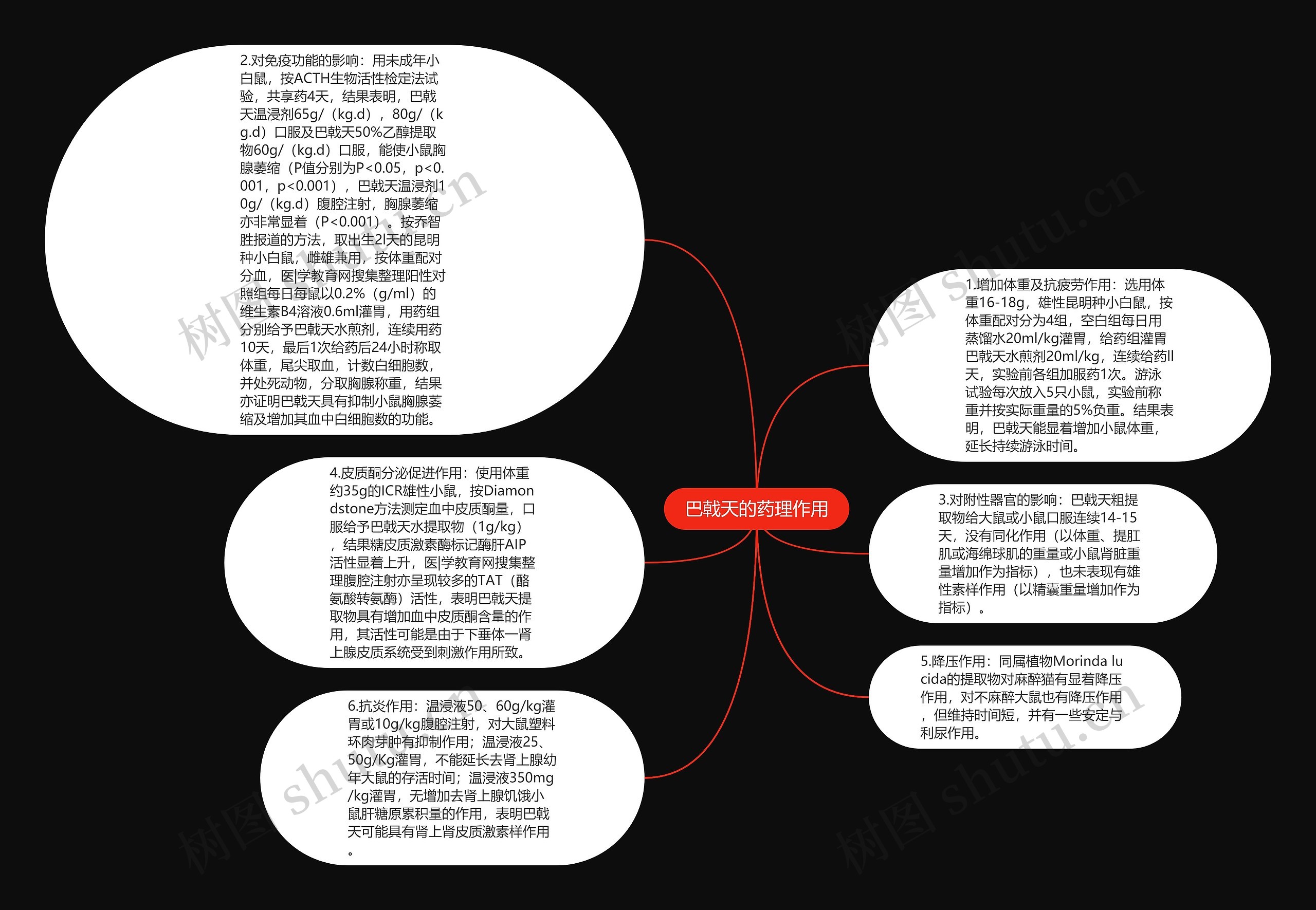 巴戟天的药理作用思维导图