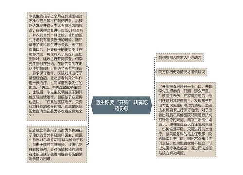 医生称要“开胸”转院吃药伤愈