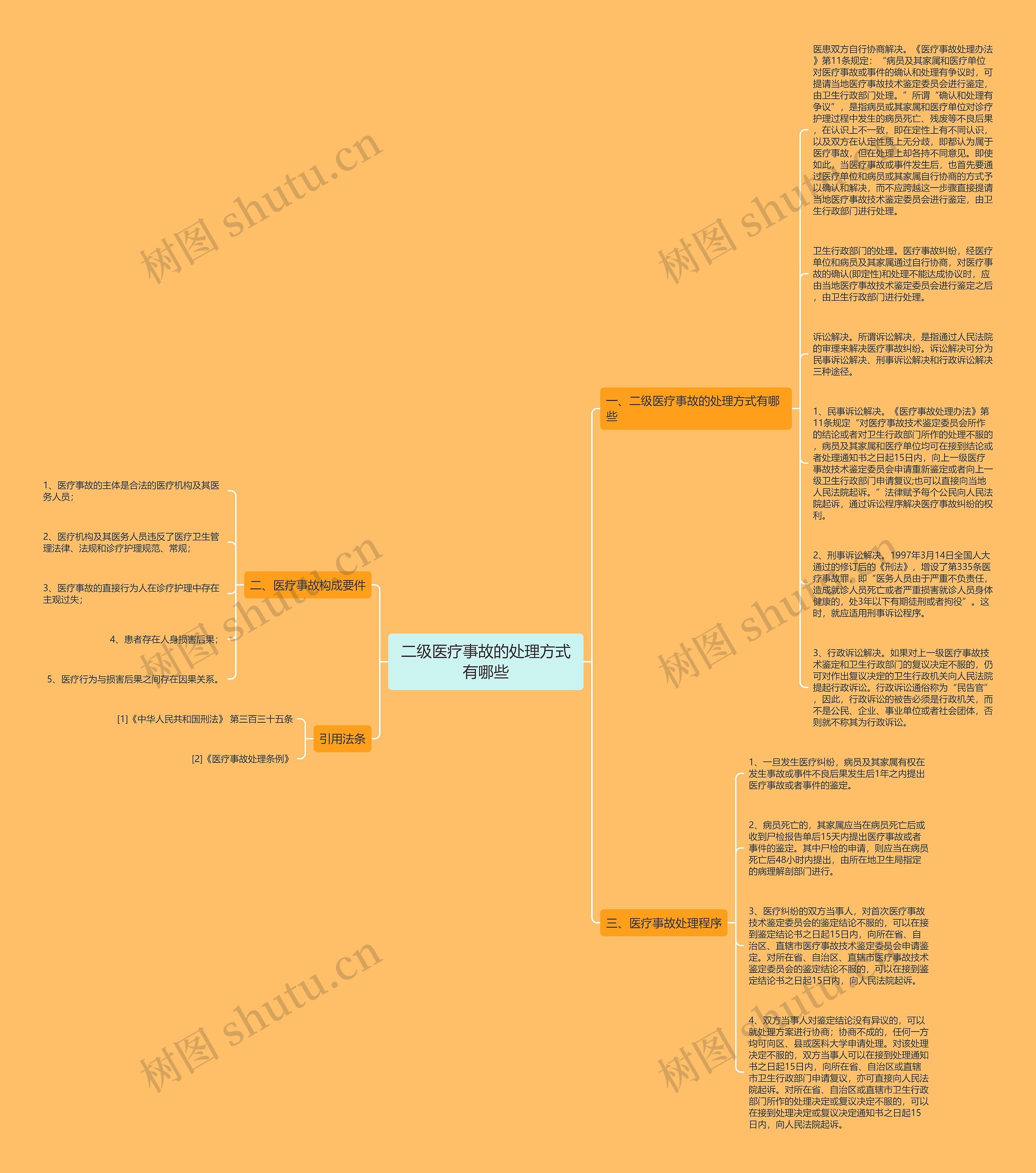 二级医疗事故的处理方式有哪些思维导图