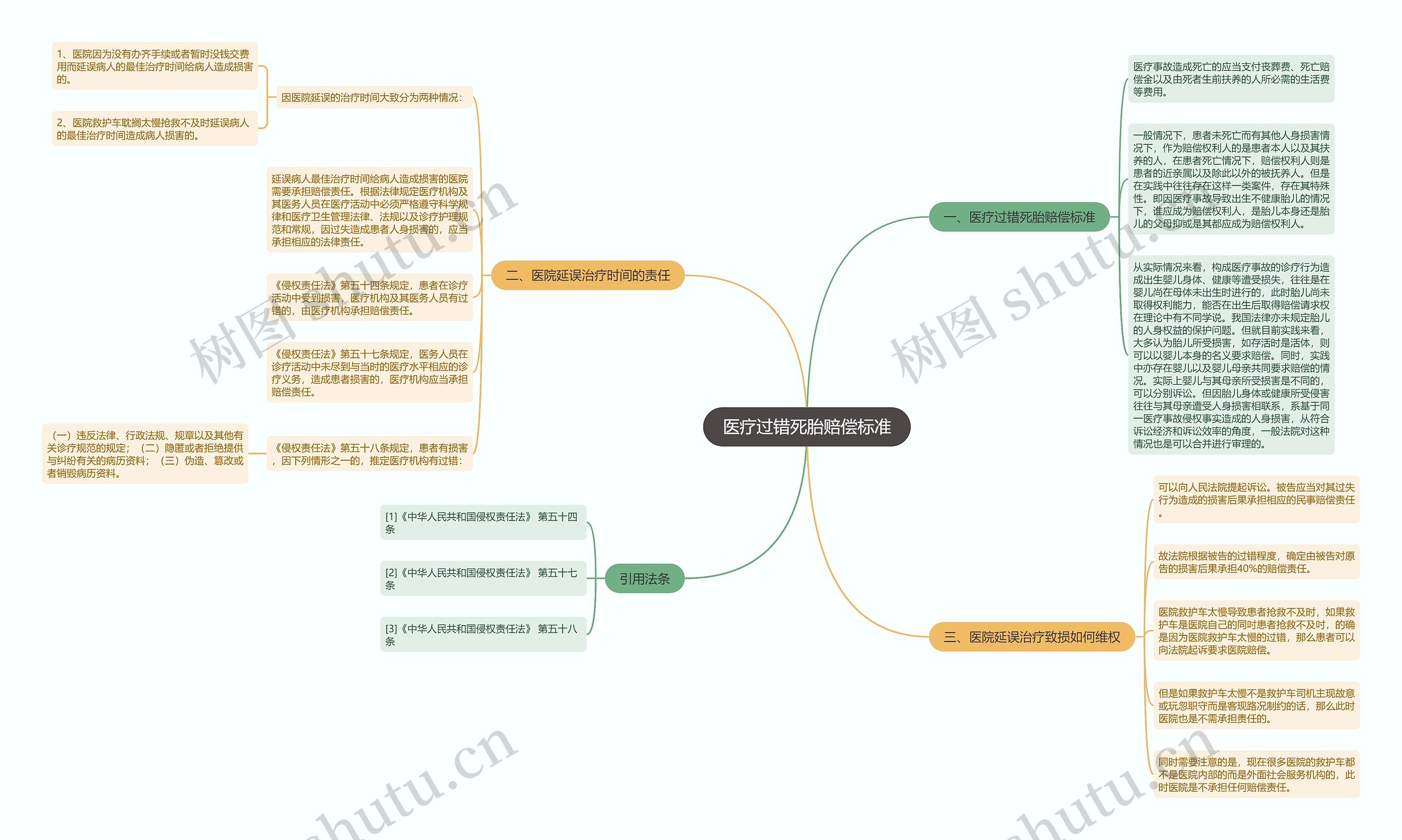 医疗过错死胎赔偿标准思维导图