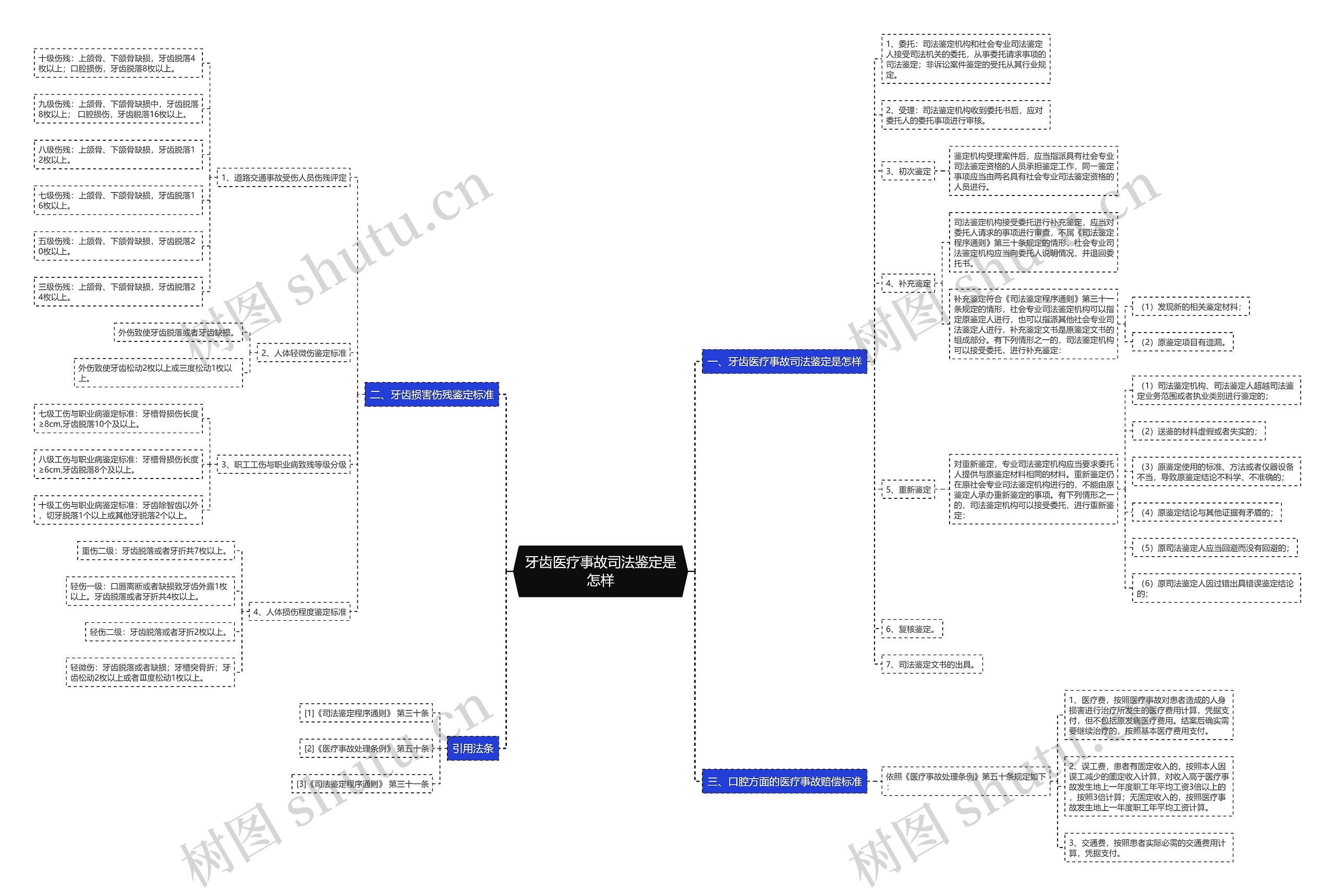 牙齿医疗事故司法鉴定是怎样思维导图