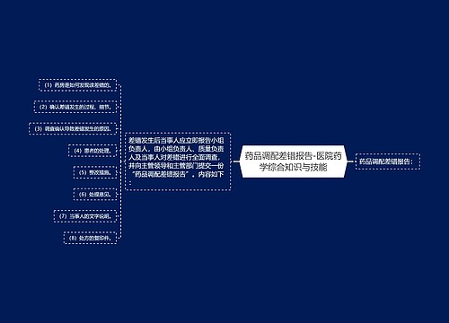 药品调配差错报告-医院药学综合知识与技能