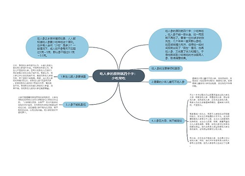 吃人参的原则就四个字：少吃常吃