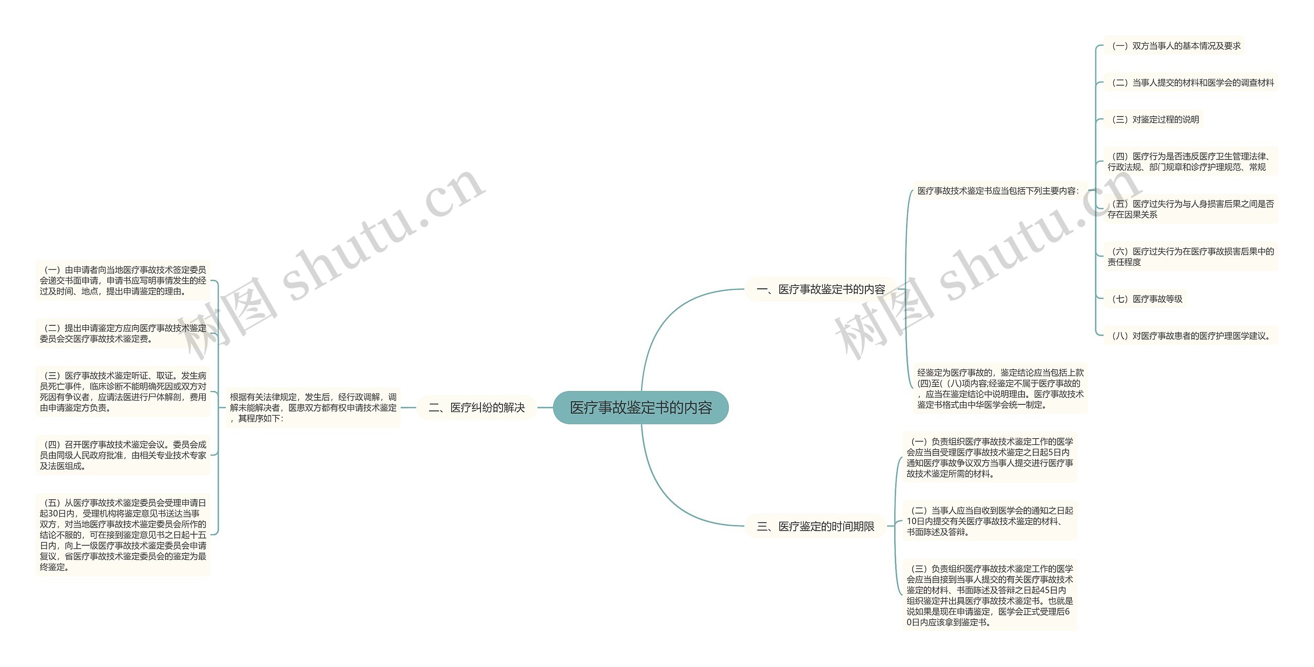 医疗事故鉴定书的内容思维导图