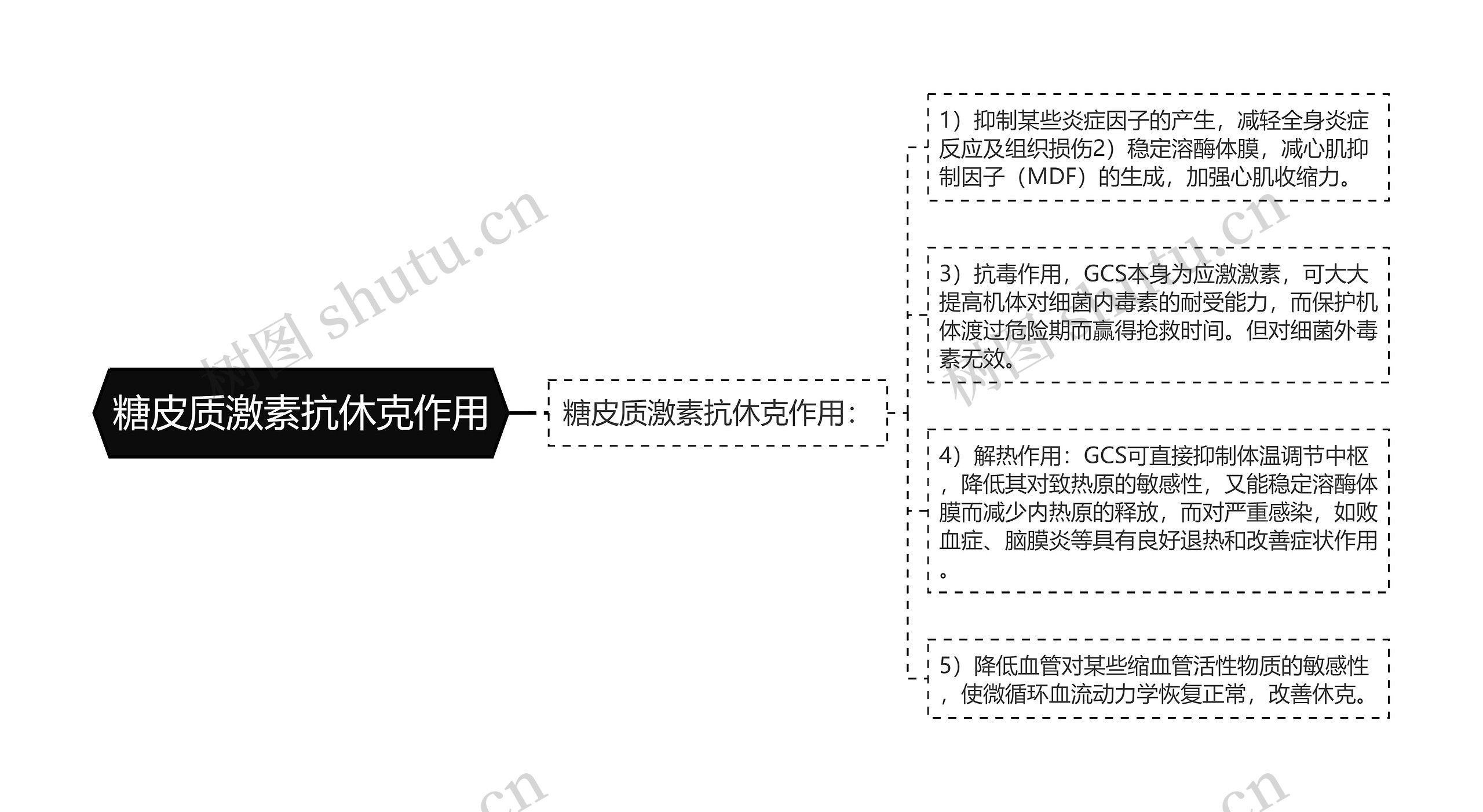 糖皮质激素抗休克作用思维导图