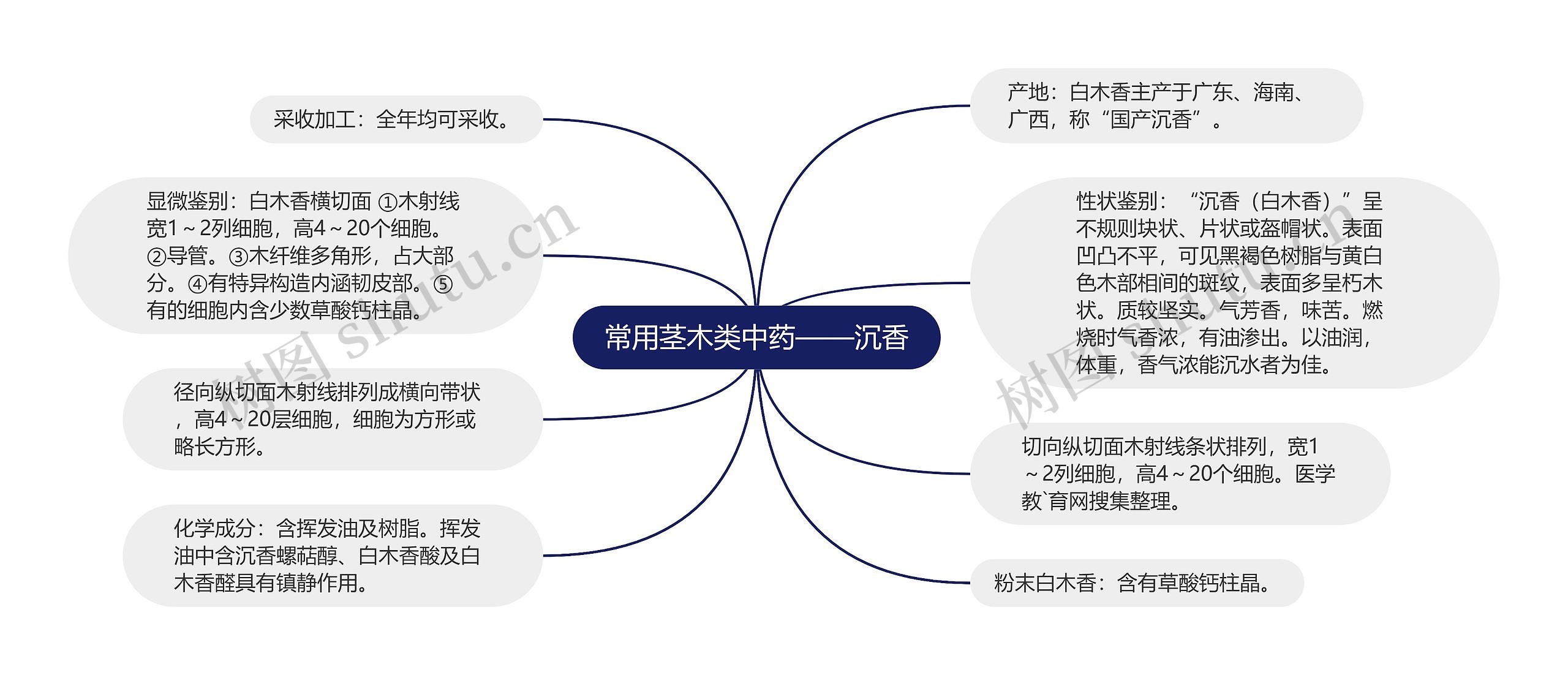 常用茎木类中药——沉香思维导图