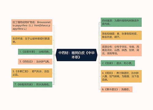 中药材：楮树白皮《中华本草》