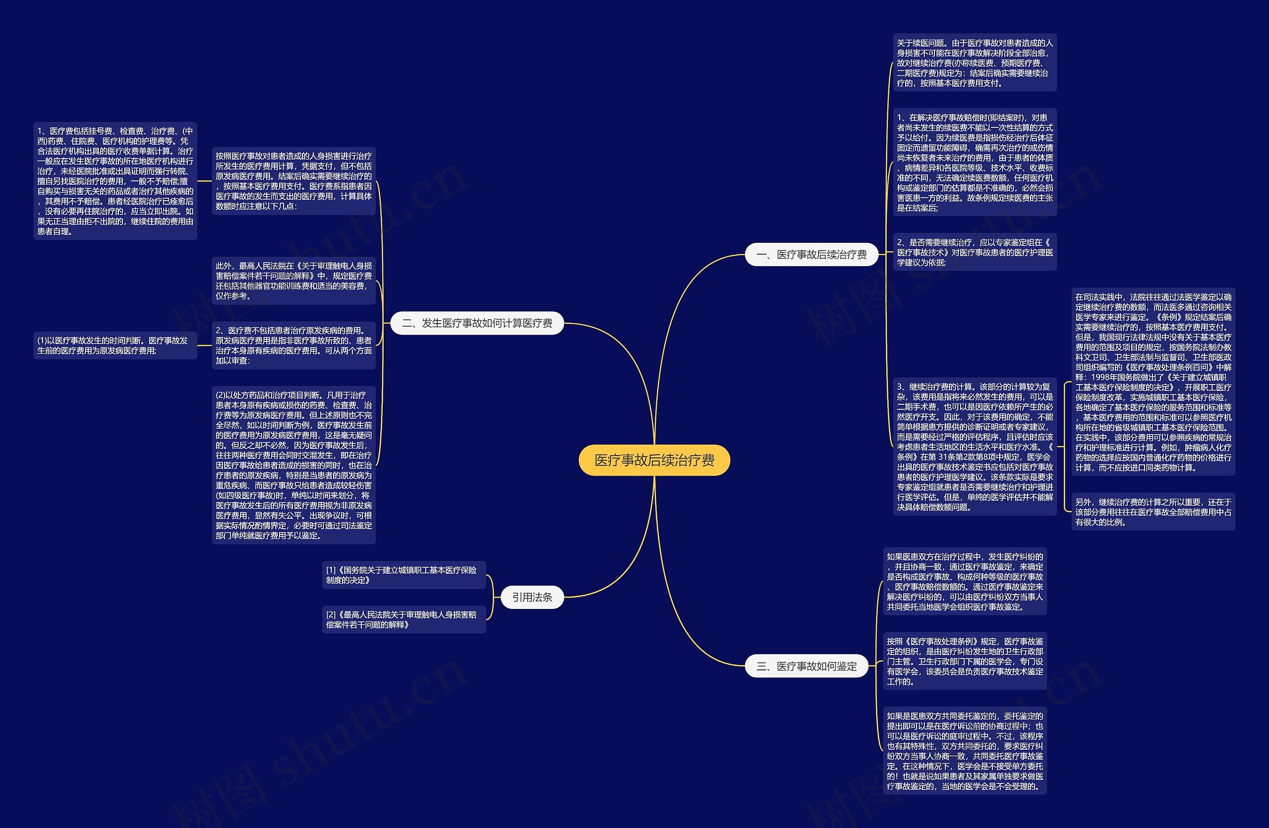 医疗事故后续治疗费思维导图