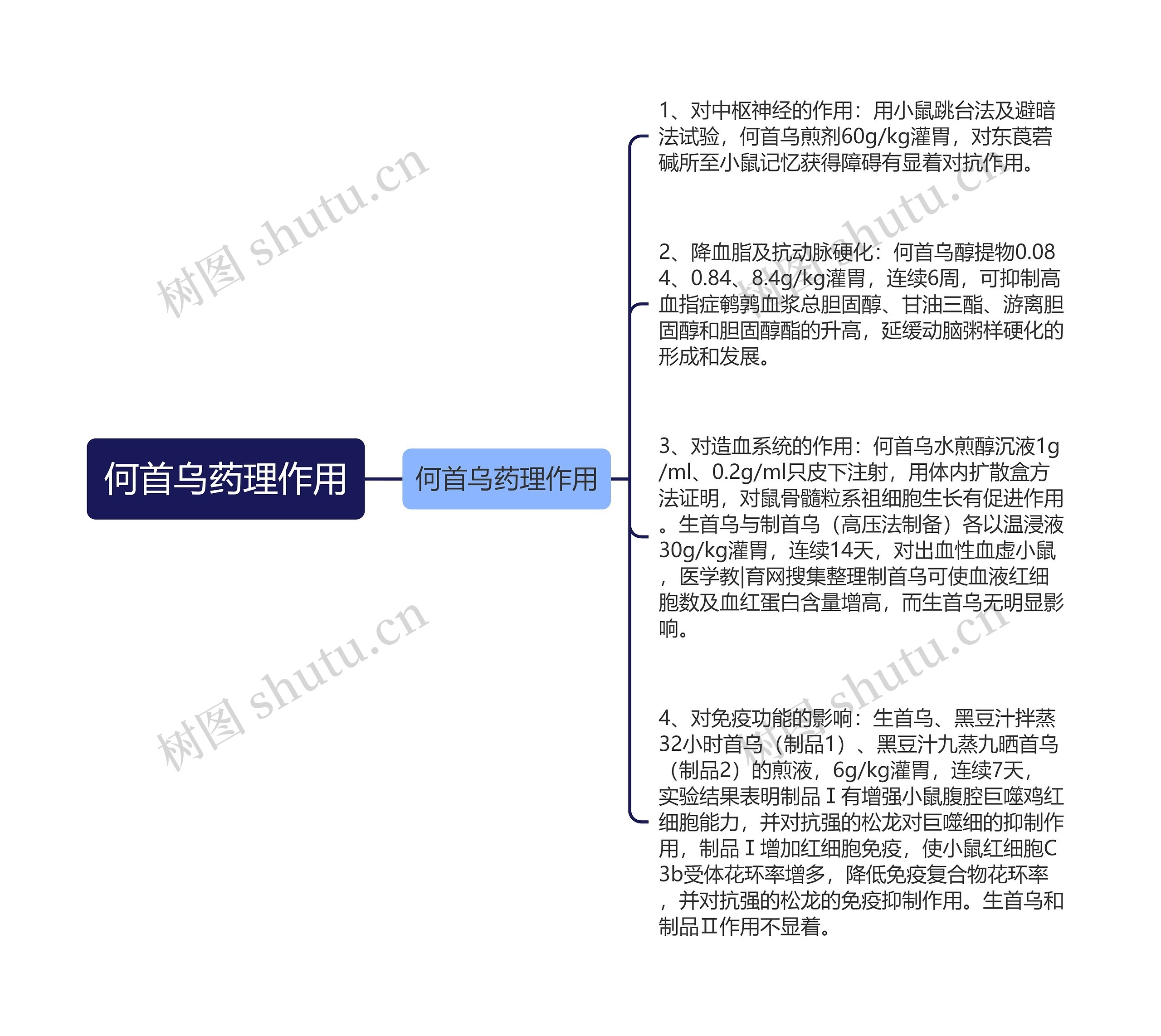 何首乌药理作用思维导图