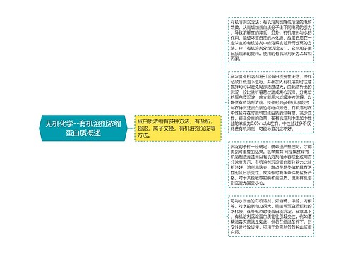 无机化学--有机溶剂浓缩蛋白质概述