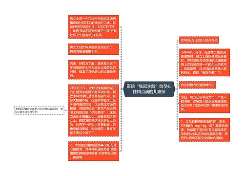 医院“张冠李戴”给孕妇挂错点滴胎儿难保