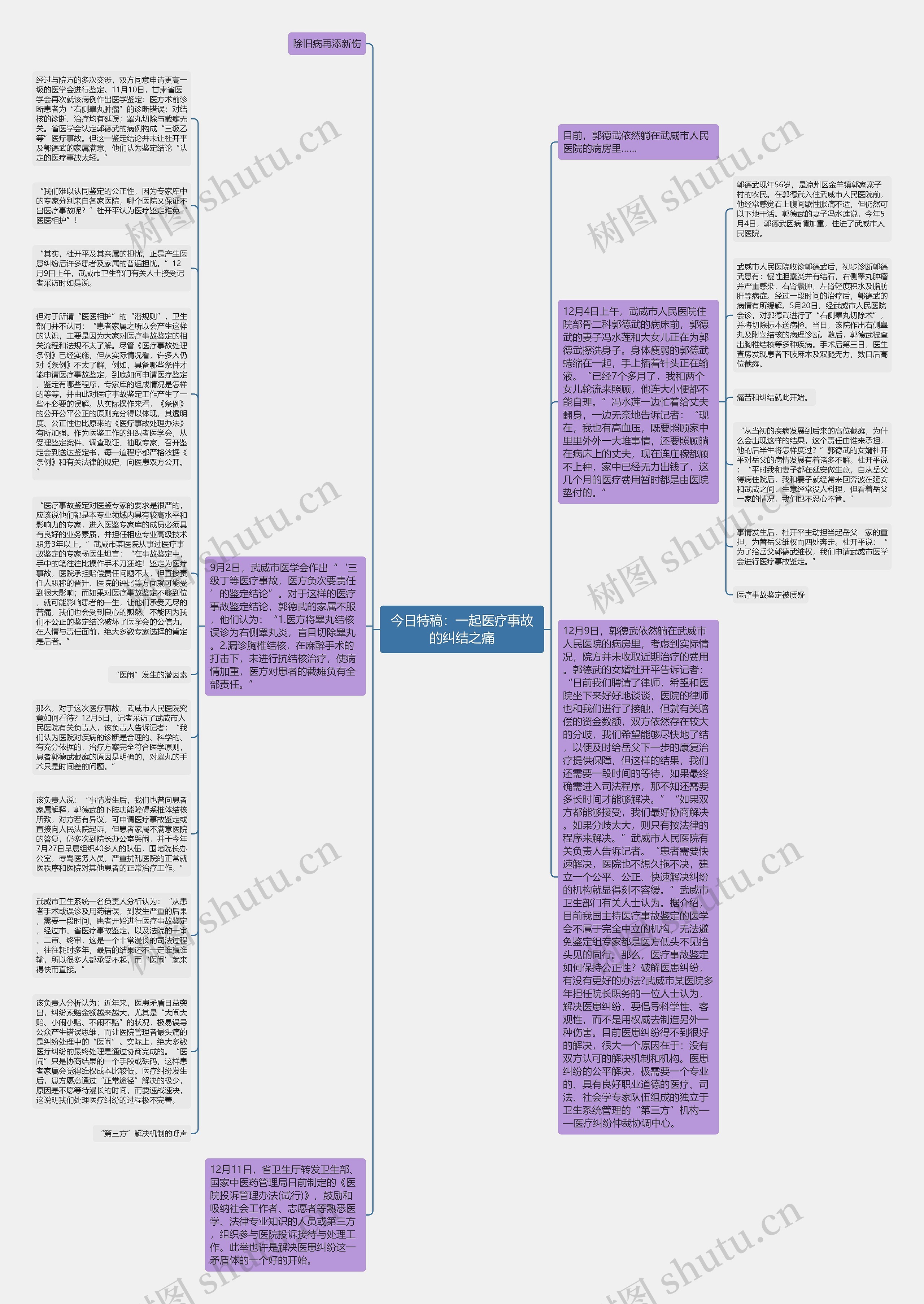 今日特稿：一起医疗事故的纠结之痛思维导图