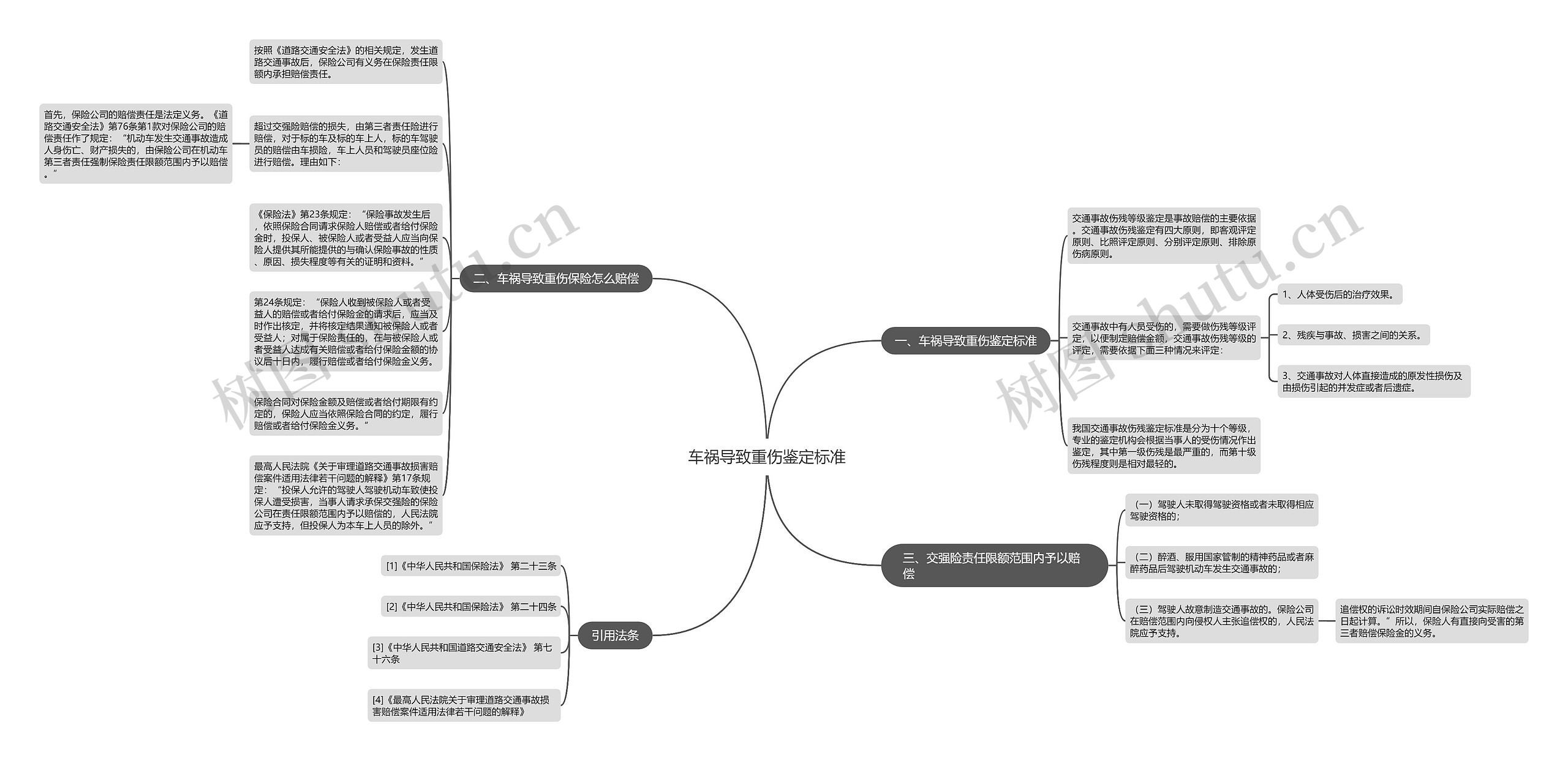 车祸导致重伤鉴定标准思维导图