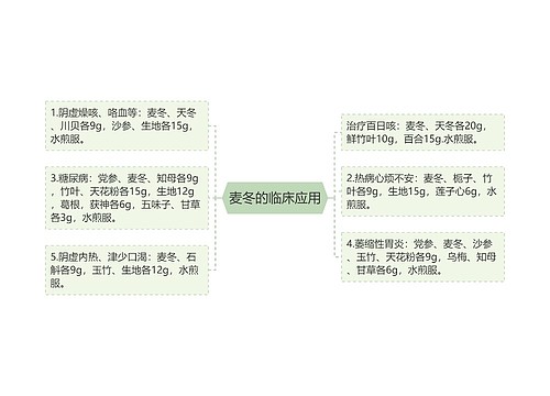 麦冬的临床应用