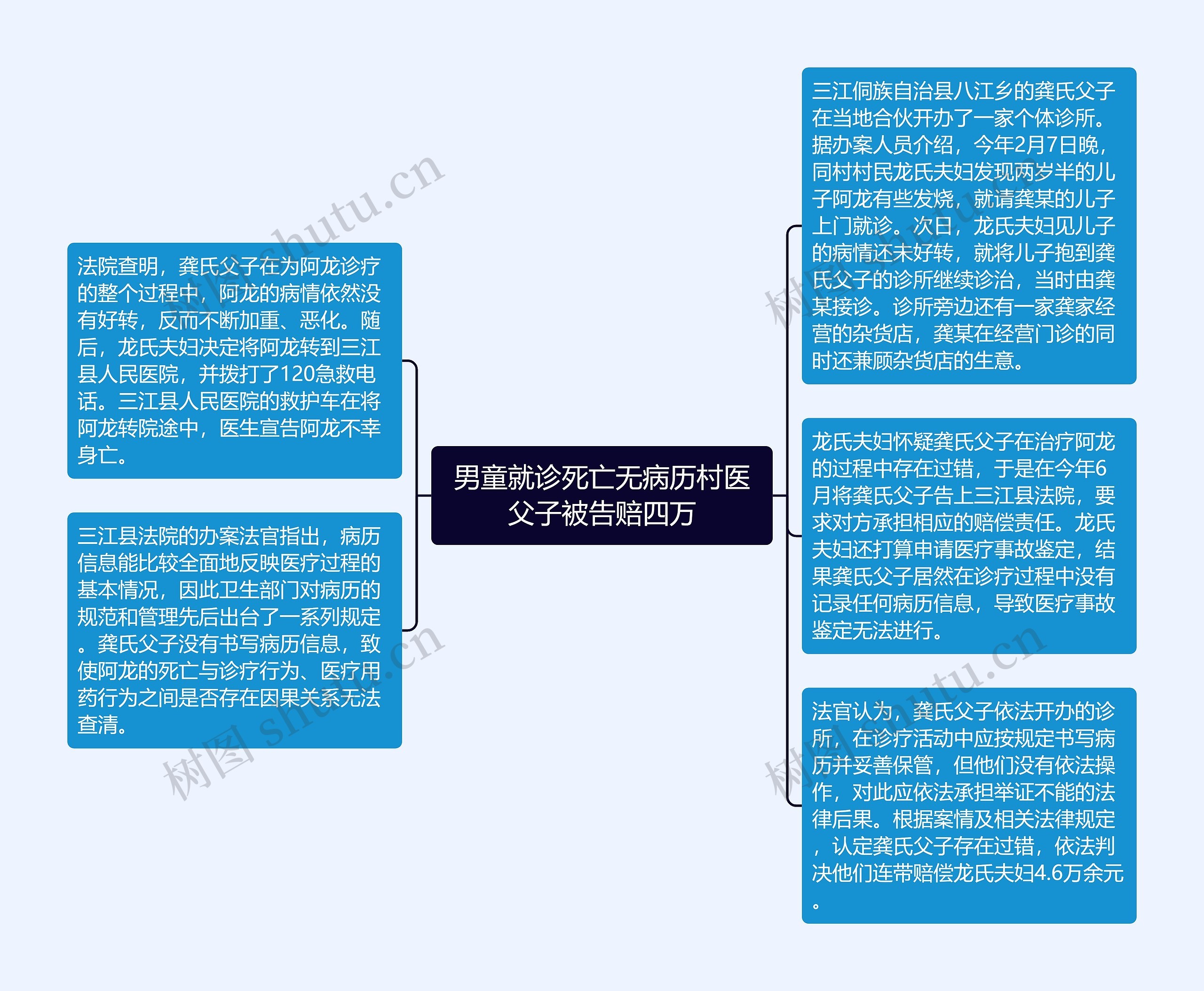 男童就诊死亡无病历村医父子被告赔四万思维导图