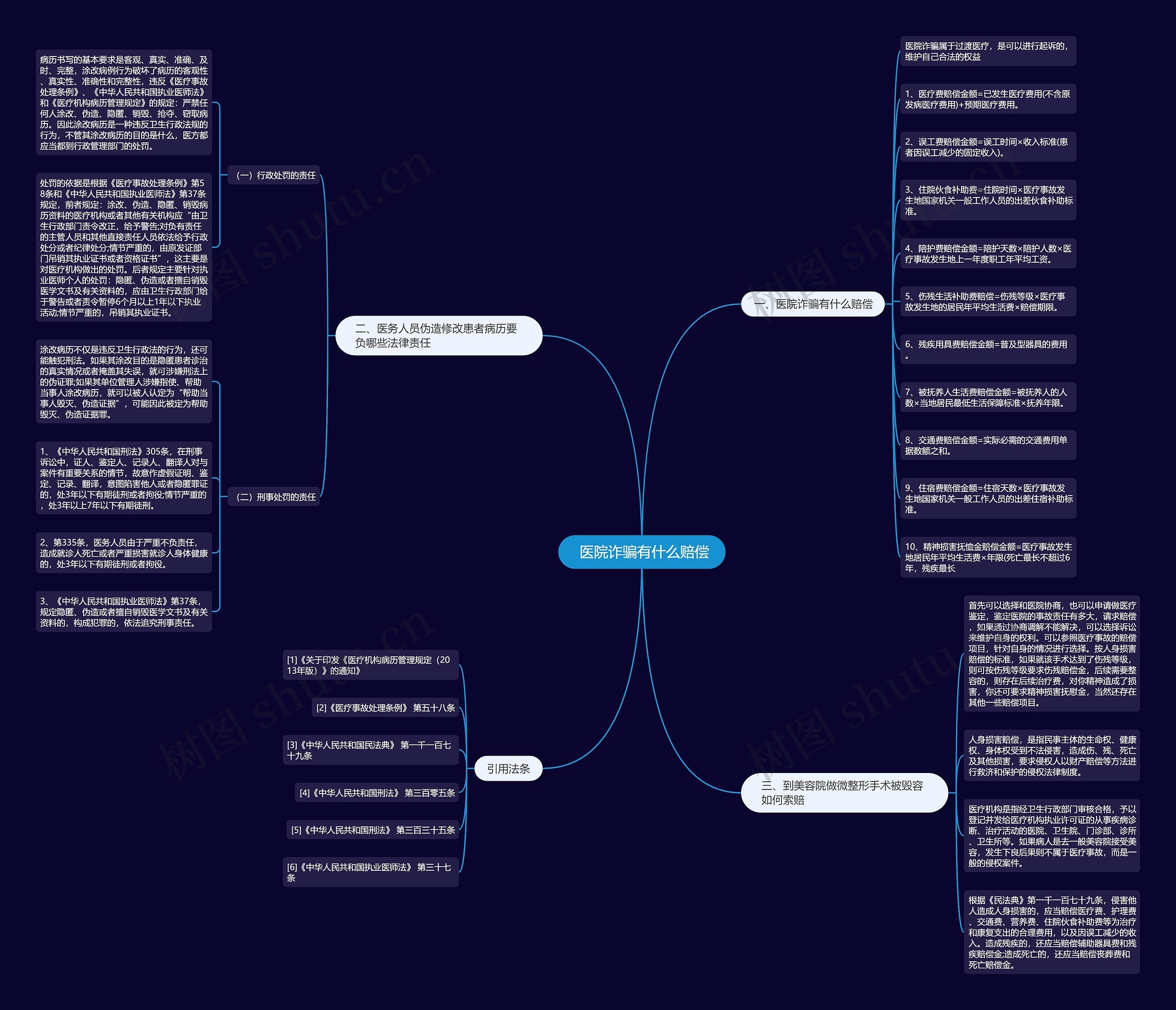  医院诈骗有什么赔偿思维导图