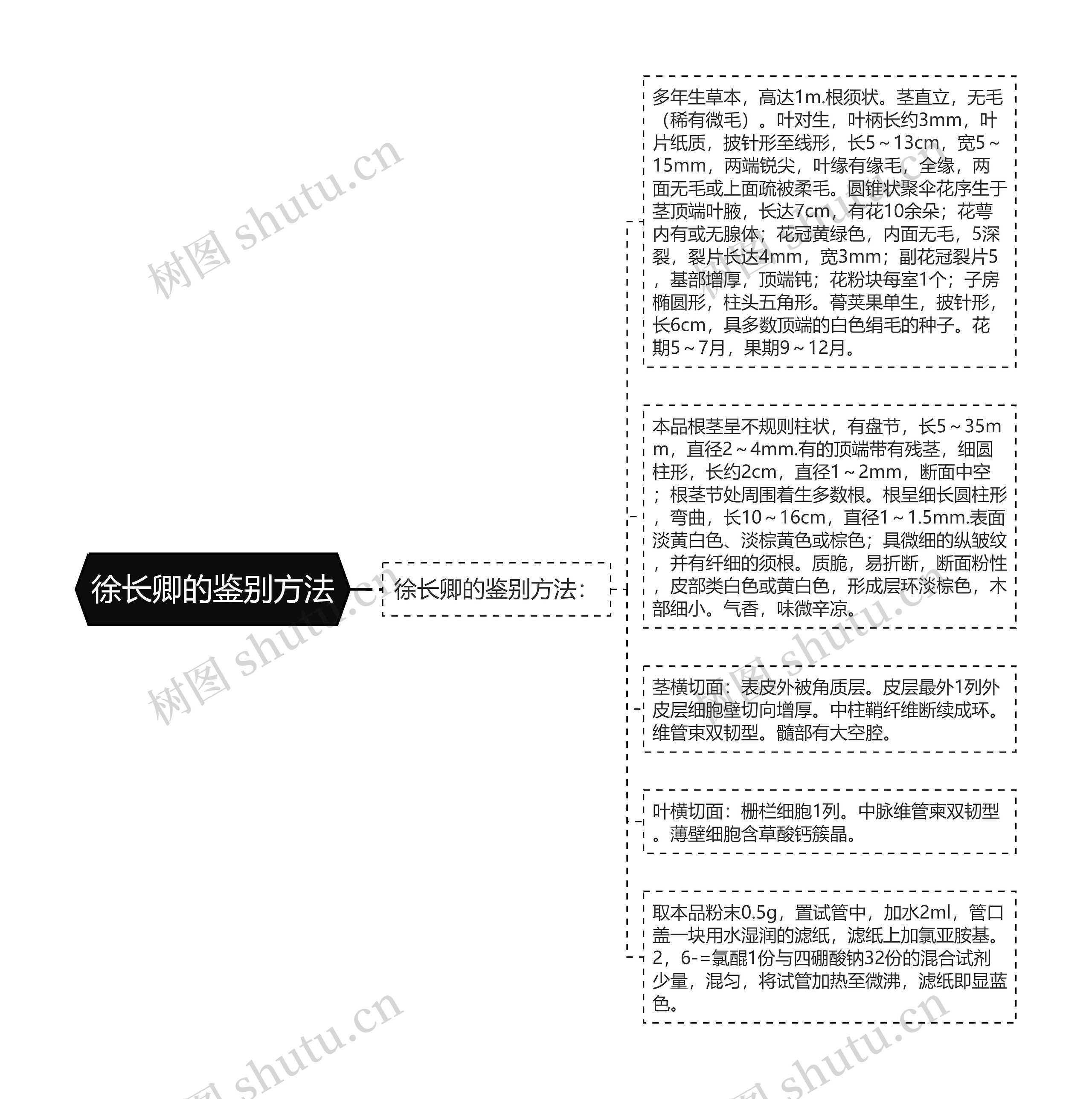 徐长卿的鉴别方法思维导图