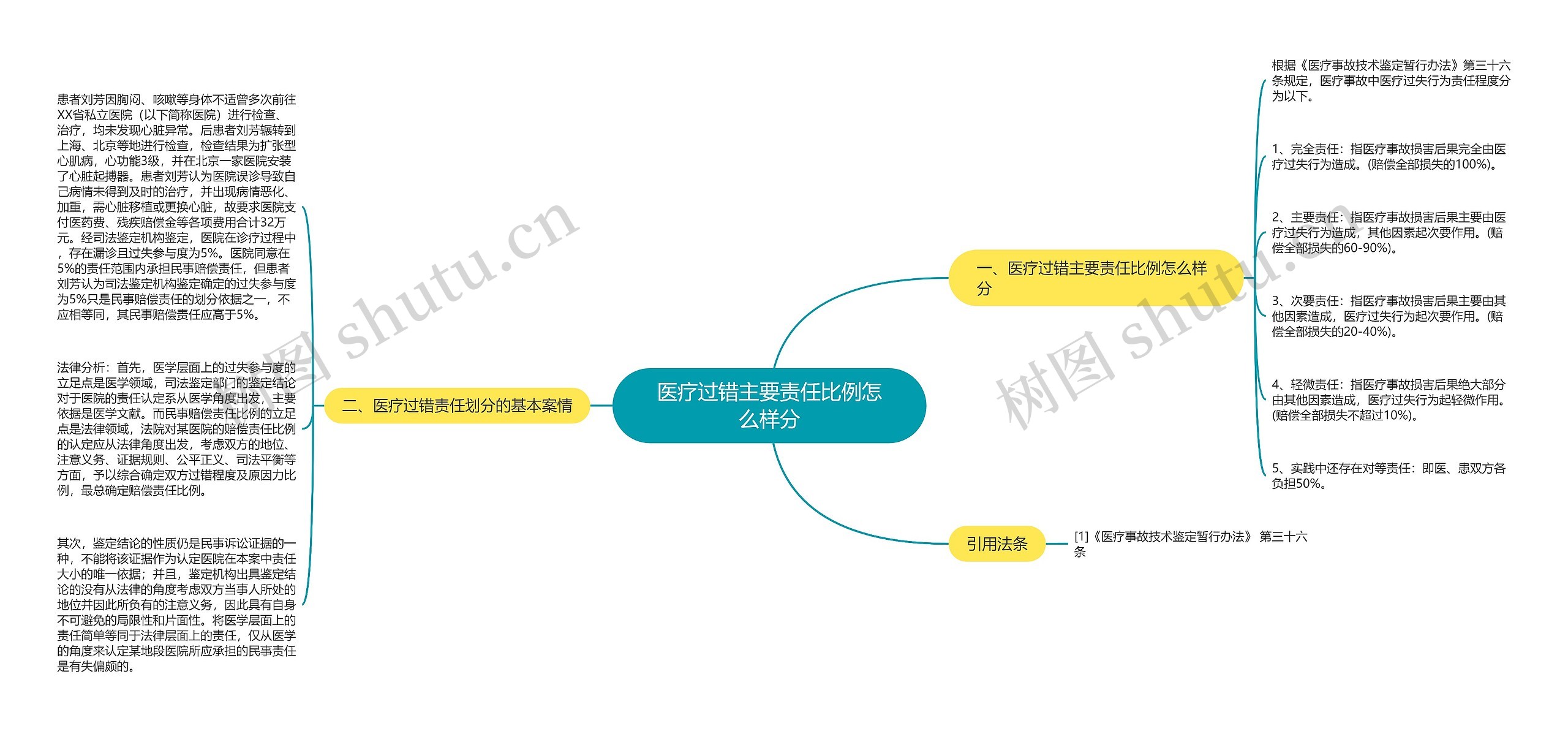 医疗过错主要责任比例怎么样分思维导图