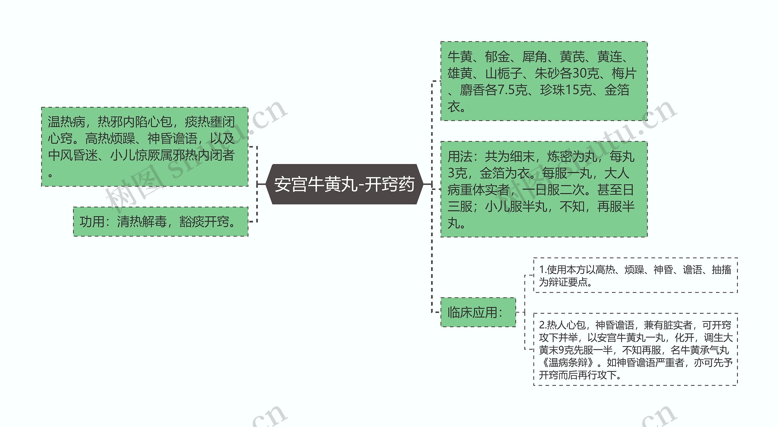 安宫牛黄丸-开窍药思维导图