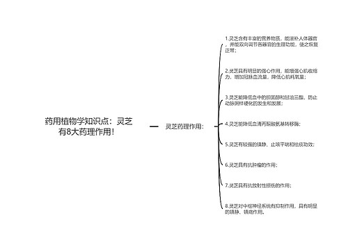 药用植物学知识点：灵芝有8大药理作用！