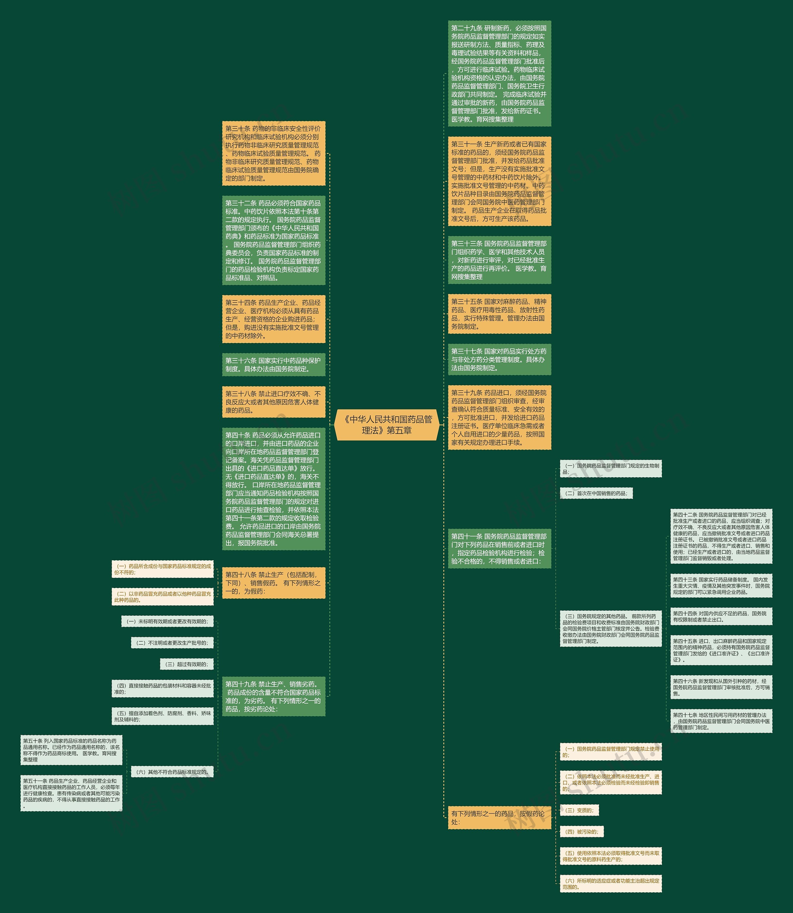 《中华人民共和国药品管理法》第五章思维导图