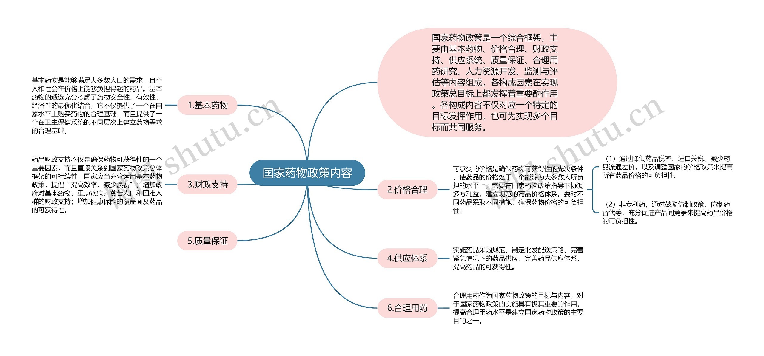 国家药物政策内容思维导图