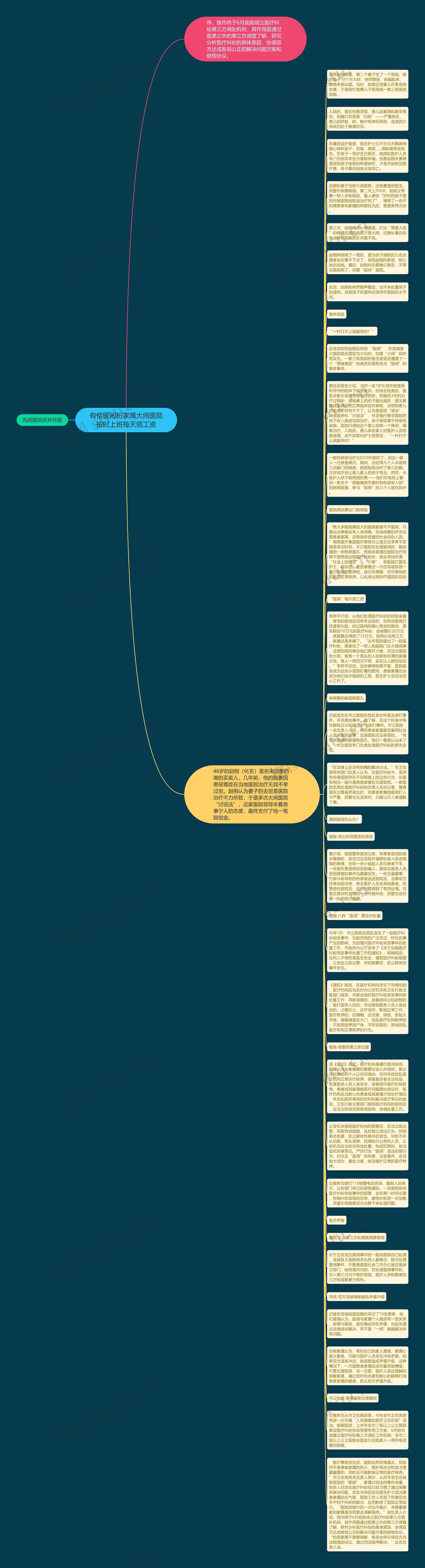 有偿医闹扮家属大闹医院按时上班每天领工资思维导图