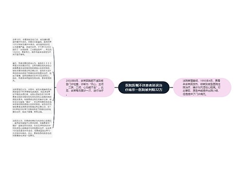 医院医嘱不详患者延误治疗南京一医院被判赔32万