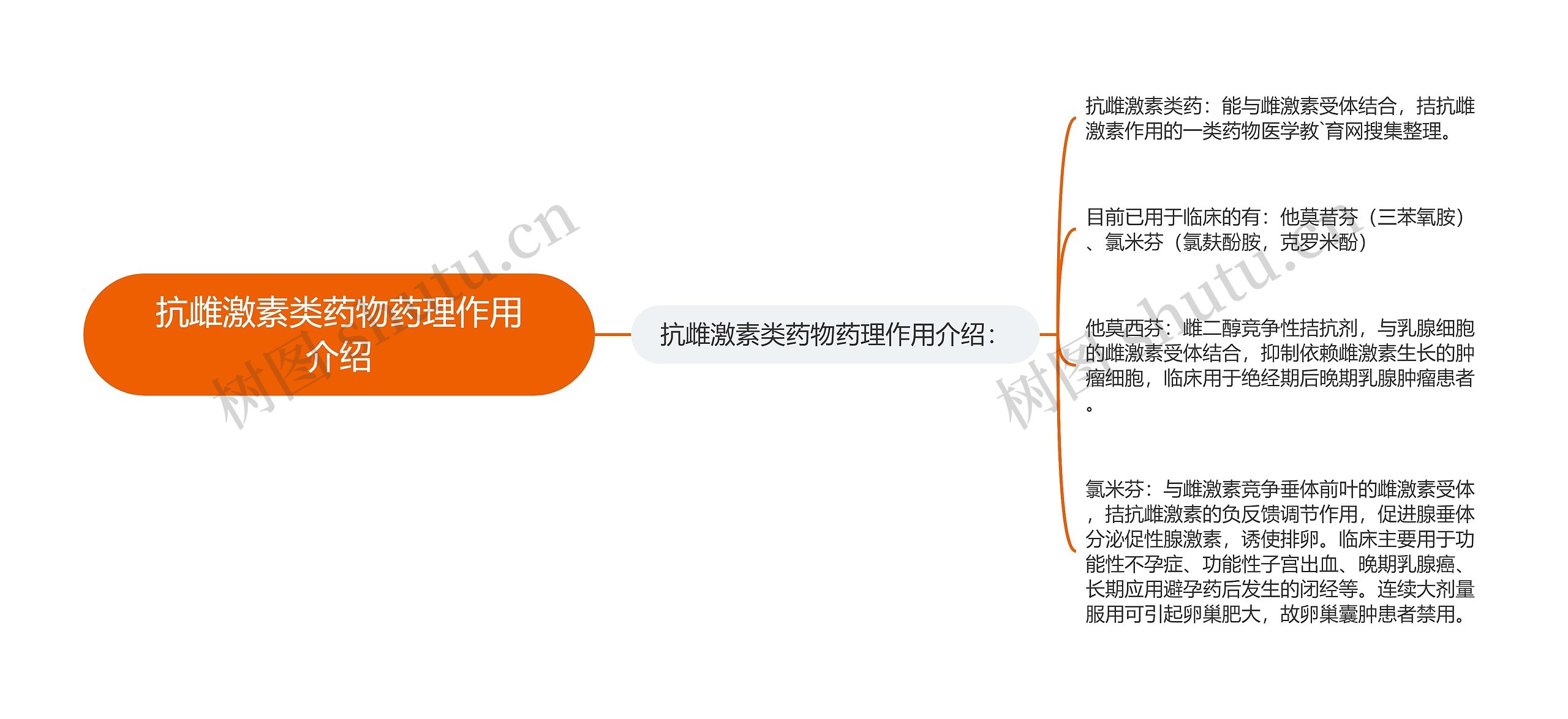 抗雌激素类药物药理作用介绍思维导图