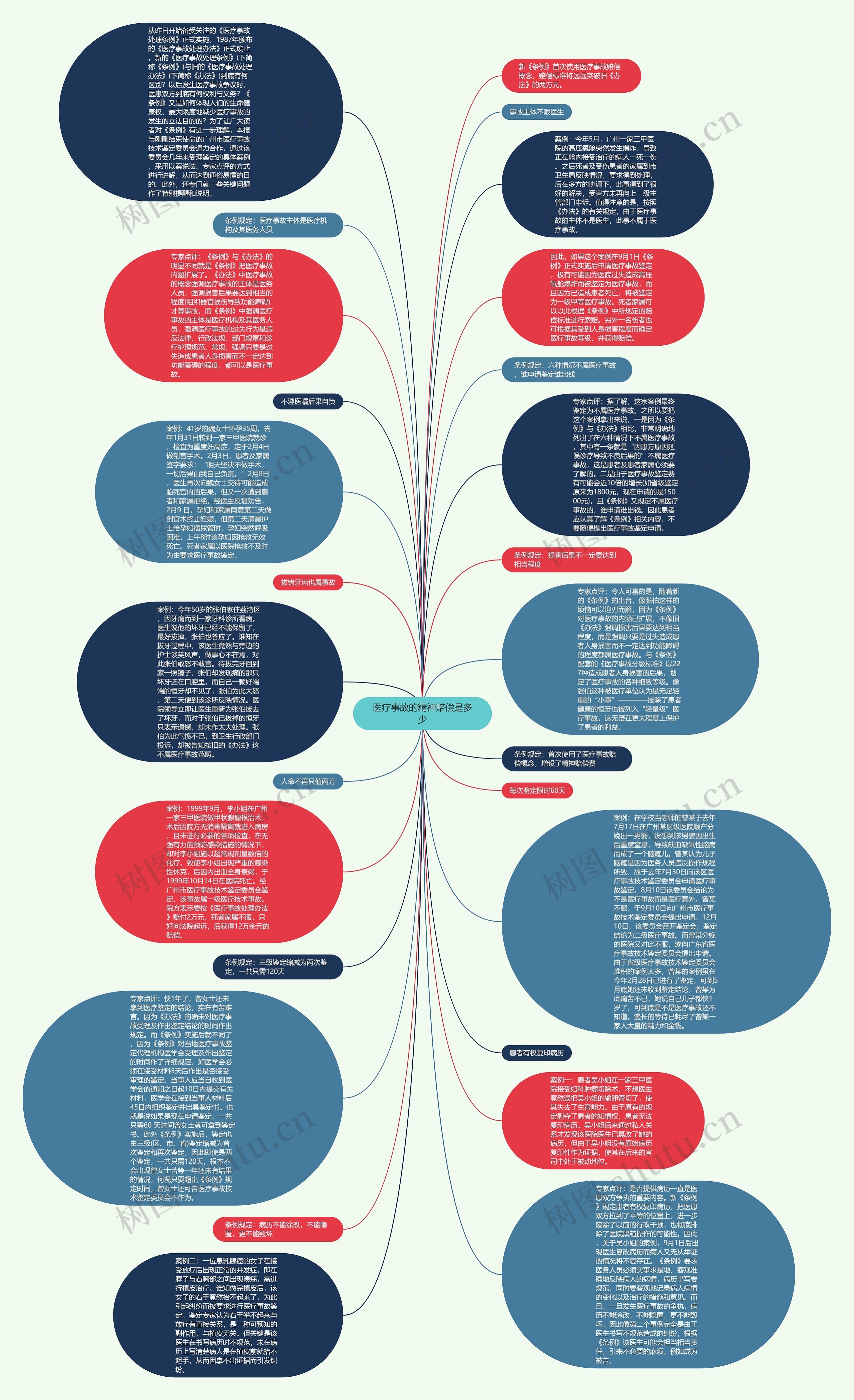 医疗事故的精神赔偿是多少思维导图