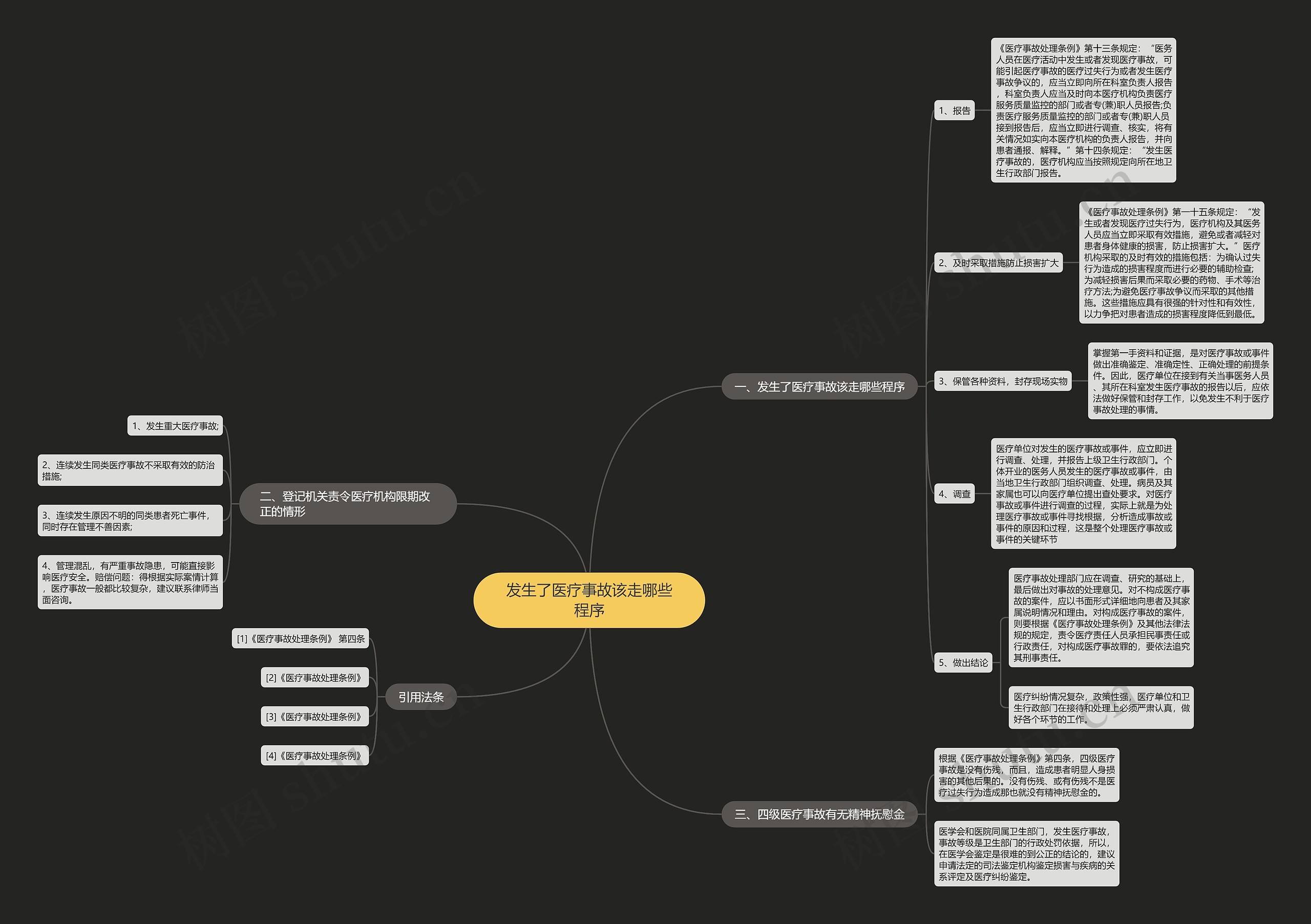 发生了医疗事故该走哪些程序思维导图