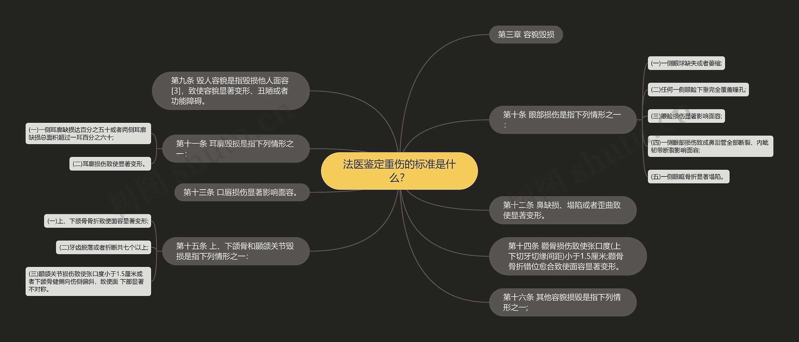 法医鉴定重伤的标准是什么？思维导图