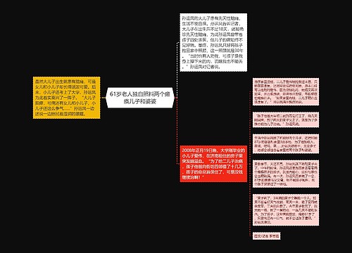 61岁老人独自照料两个瘫痪儿子和婆婆