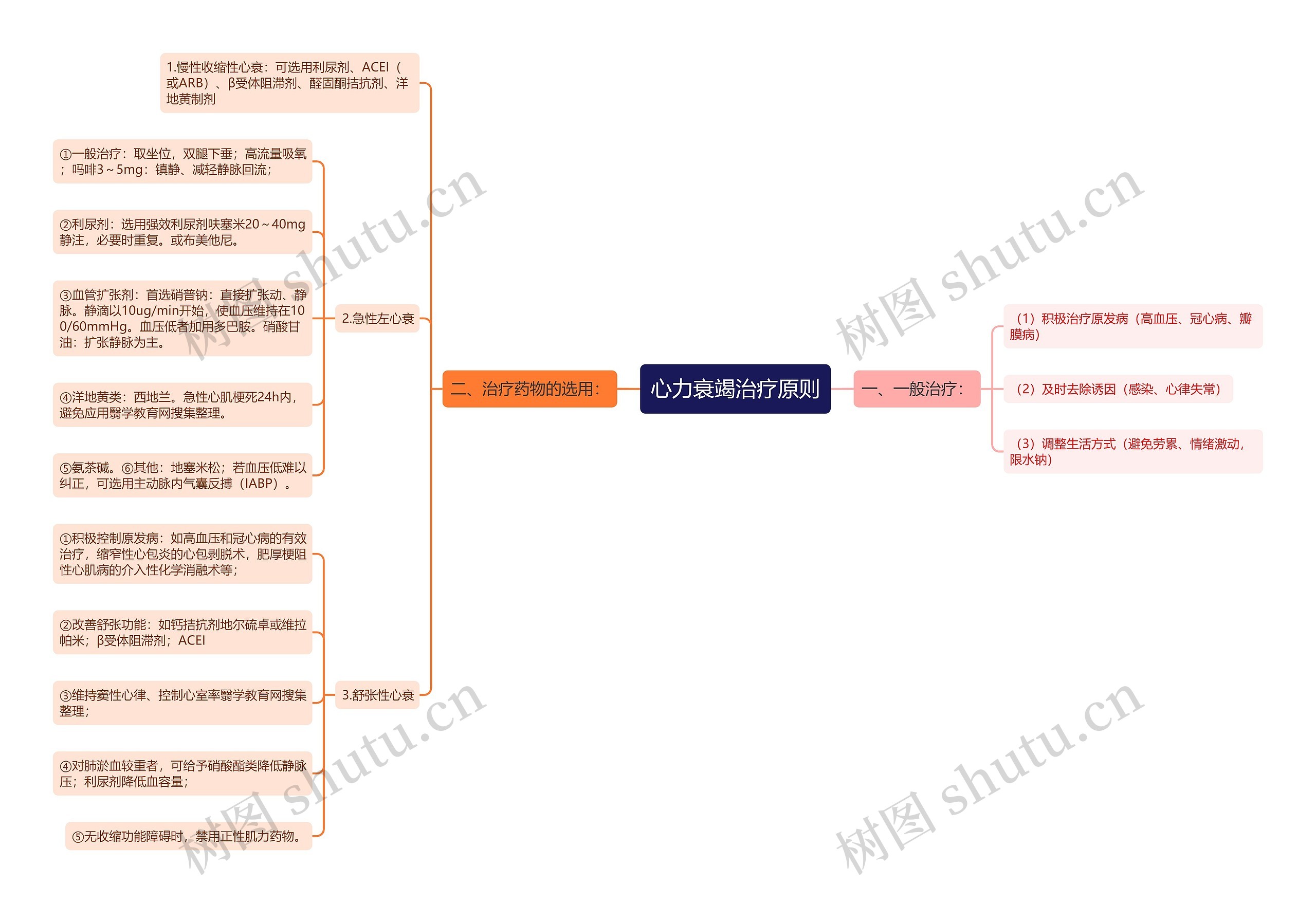 心力衰竭治疗原则思维导图