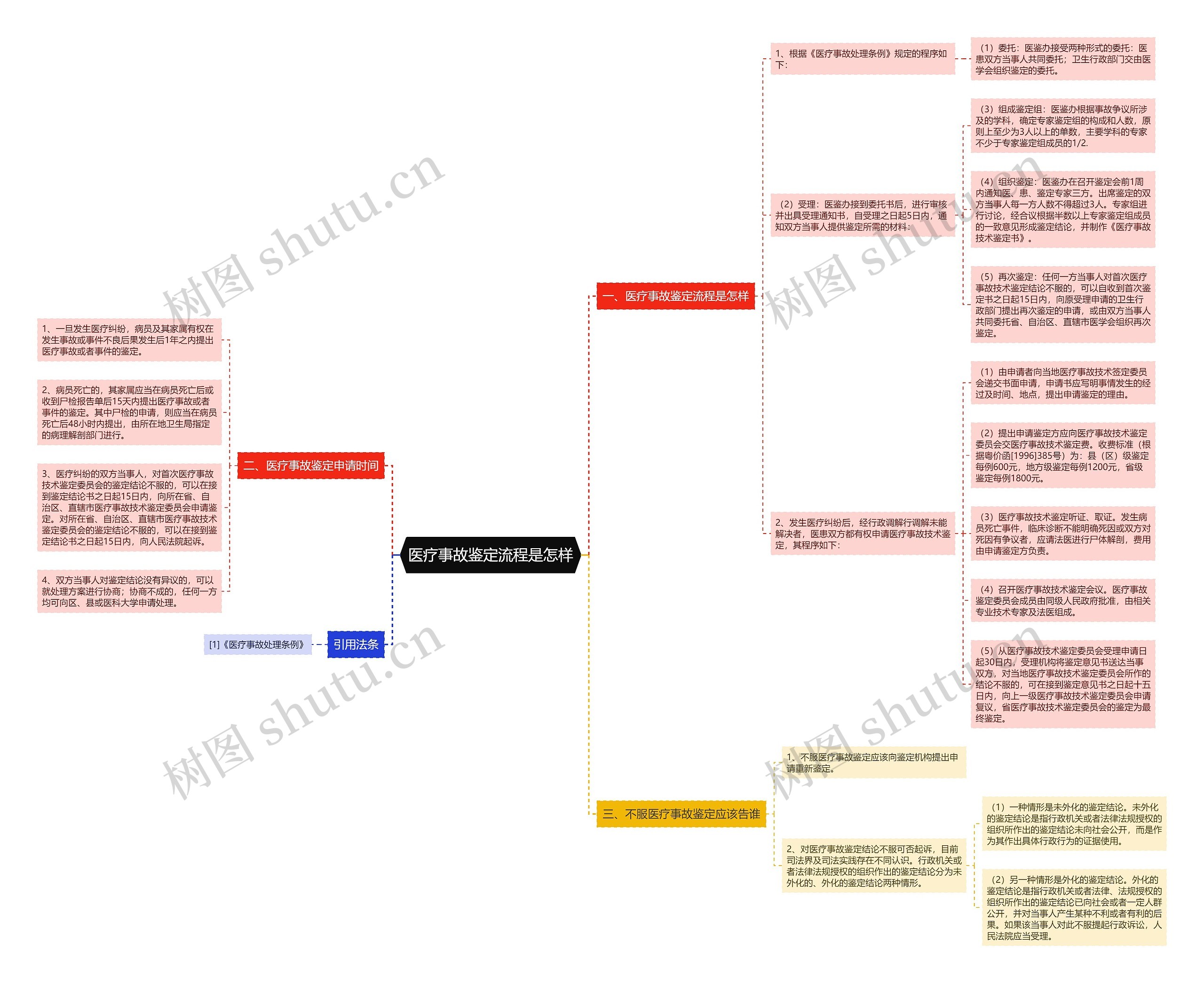 医疗事故鉴定流程是怎样思维导图
