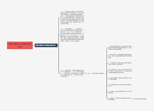 药物代谢动力学速率过程分析
