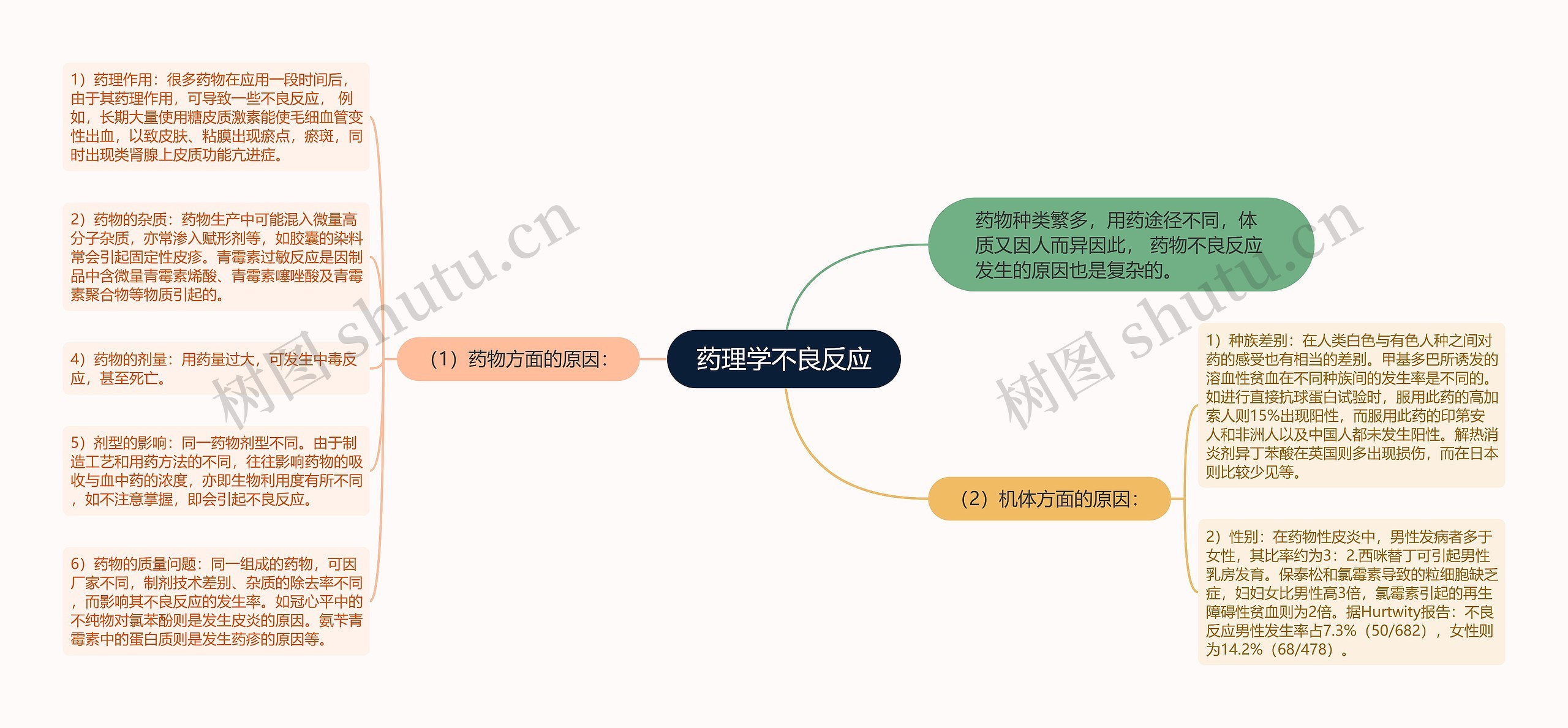 药理学不良反应思维导图