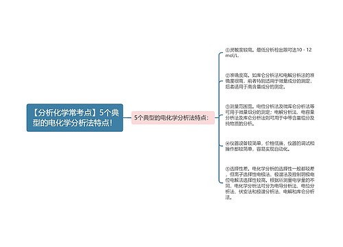 【分析化学常考点】5个典型的电化学分析法特点！