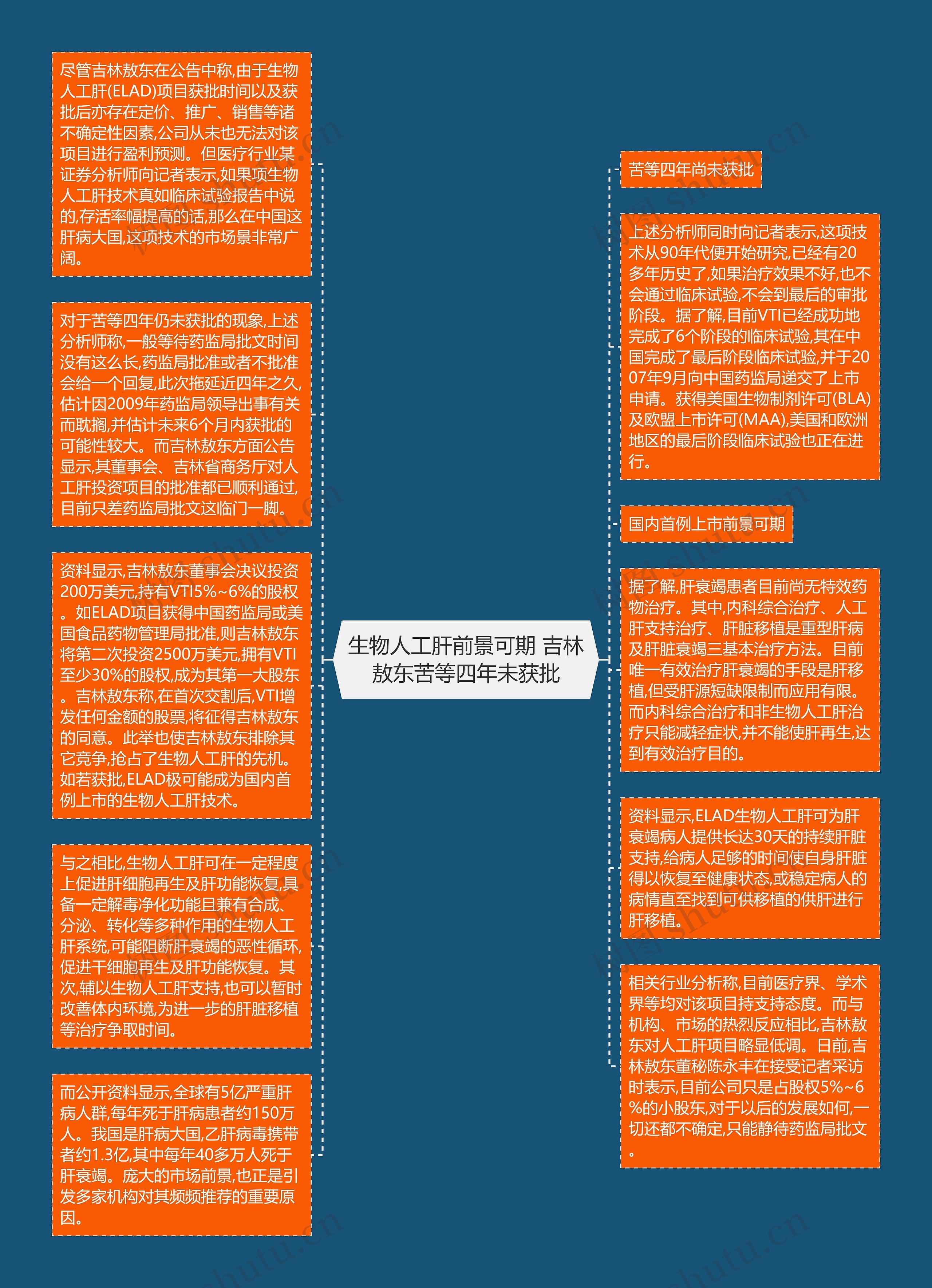 生物人工肝前景可期 吉林敖东苦等四年未获批思维导图