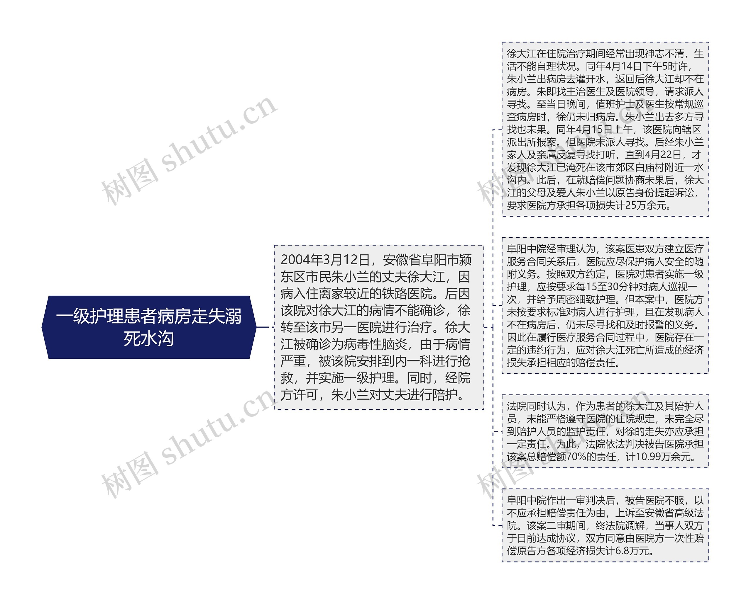 一级护理患者病房走失溺死水沟