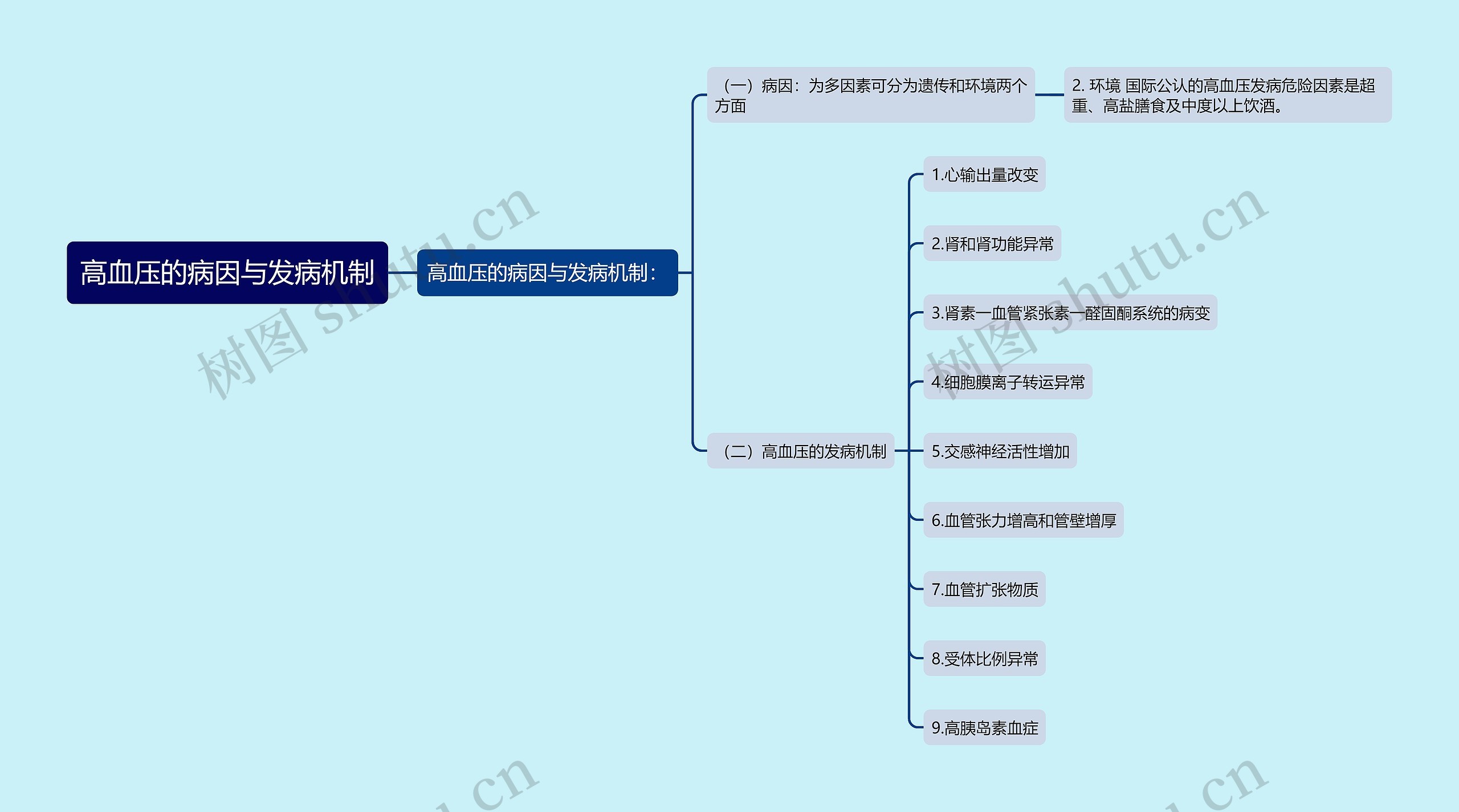 高血压的病因与发病机制思维导图