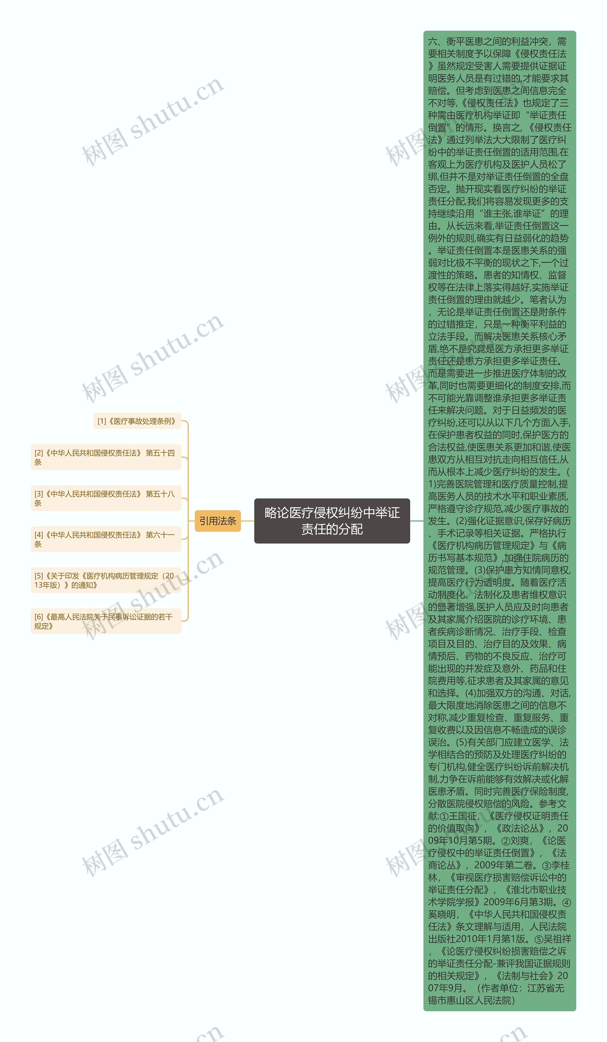 略论医疗侵权纠纷中举证责任的分配思维导图