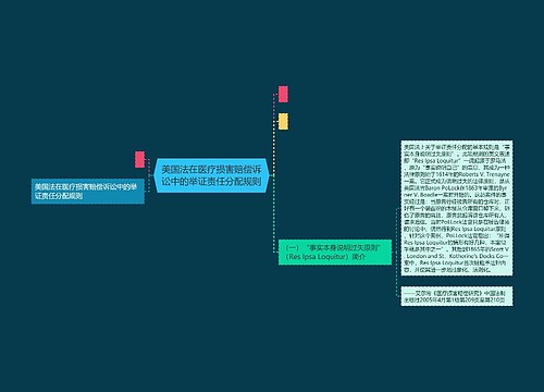 美国法在医疗损害赔偿诉讼中的举证责任分配规则