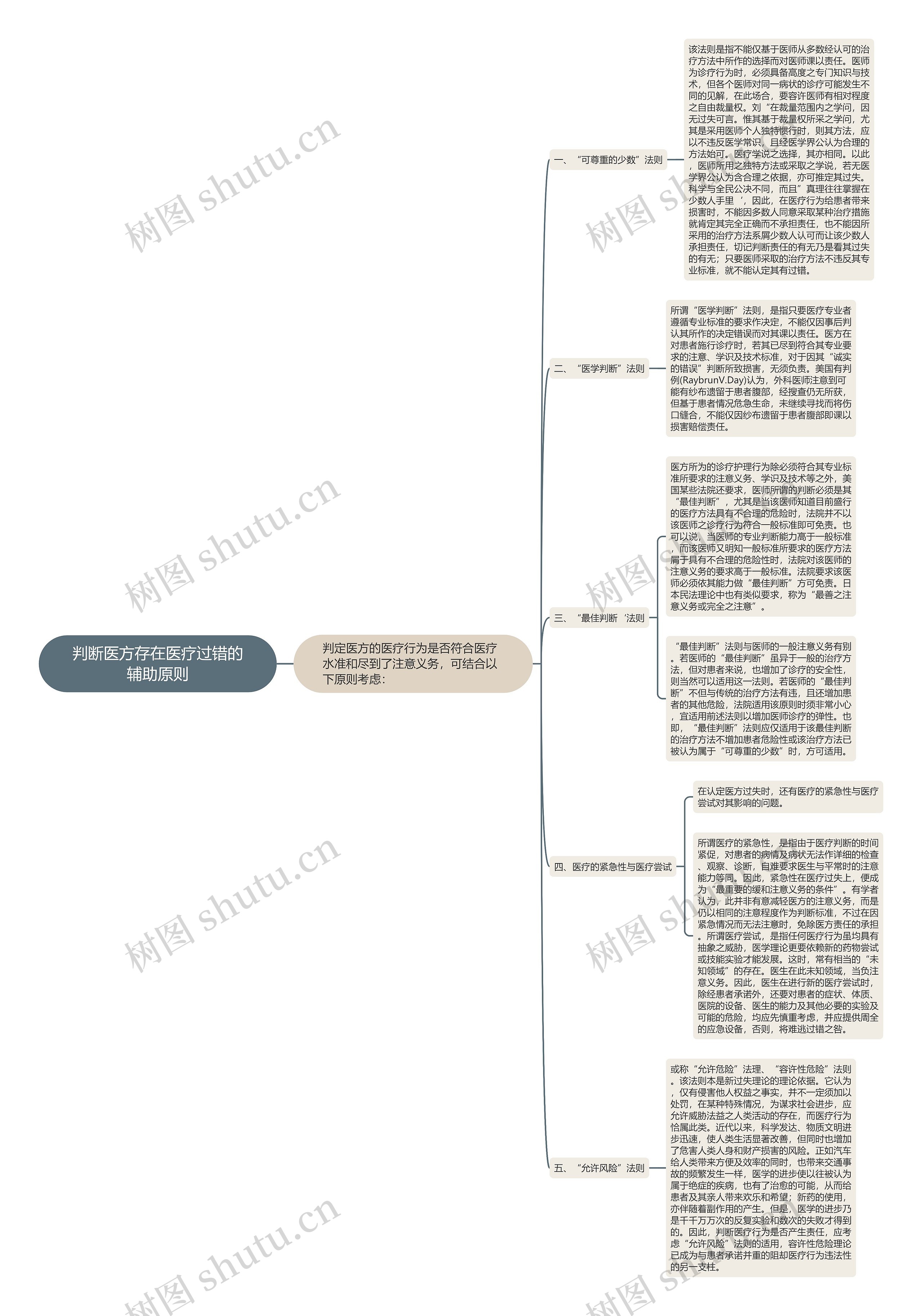 判断医方存在医疗过错的辅助原则思维导图