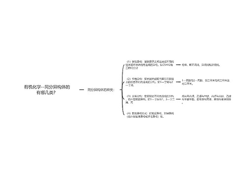 有机化学--同分异构体的有哪几类？