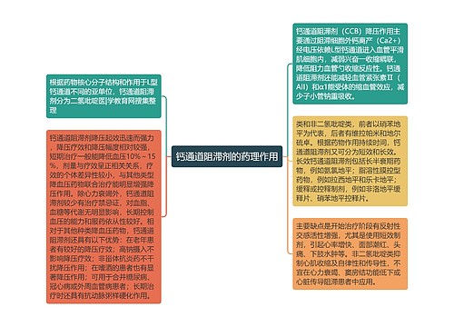 钙通道阻滞剂的药理作用