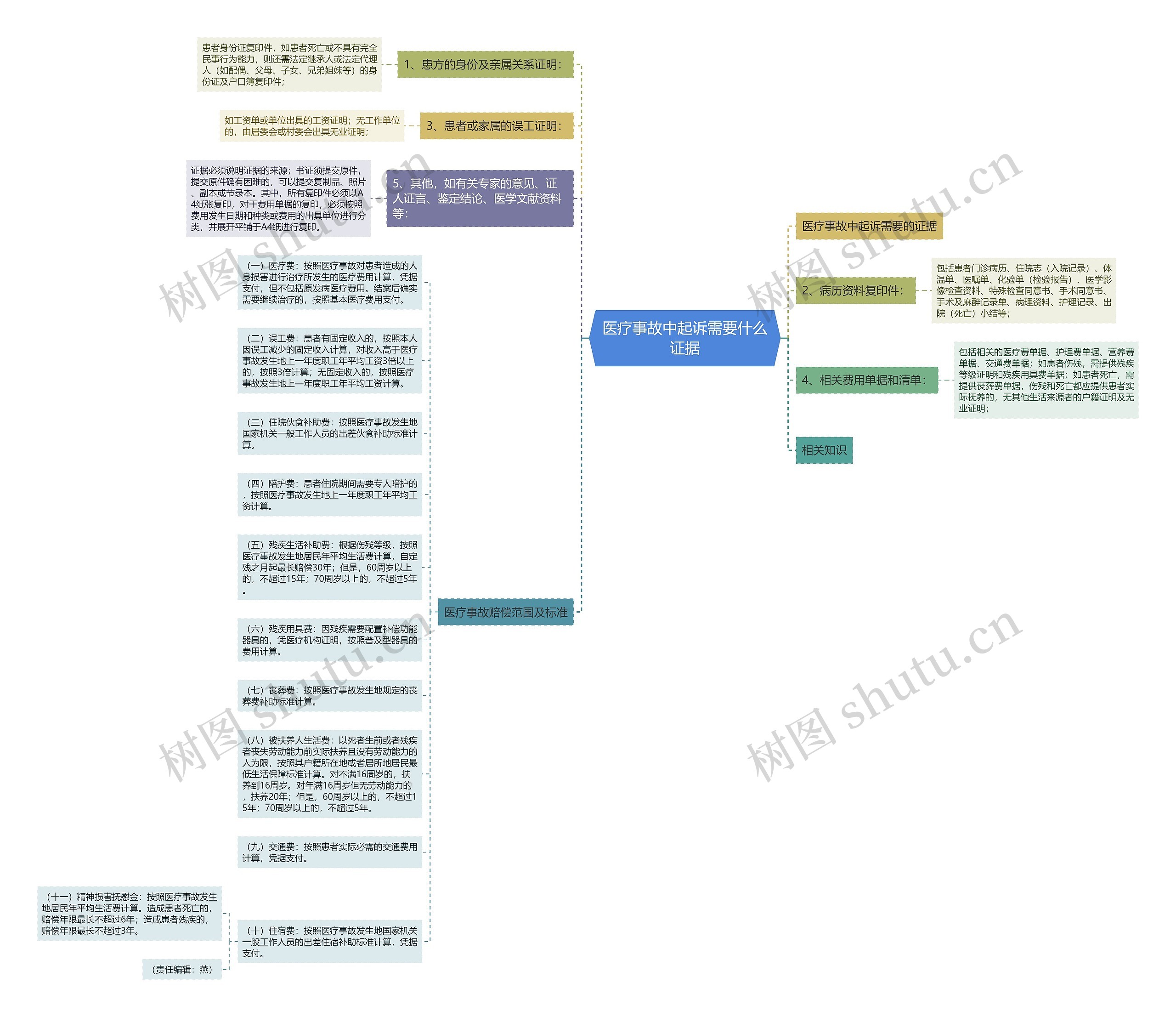 医疗事故中起诉需要什么证据思维导图