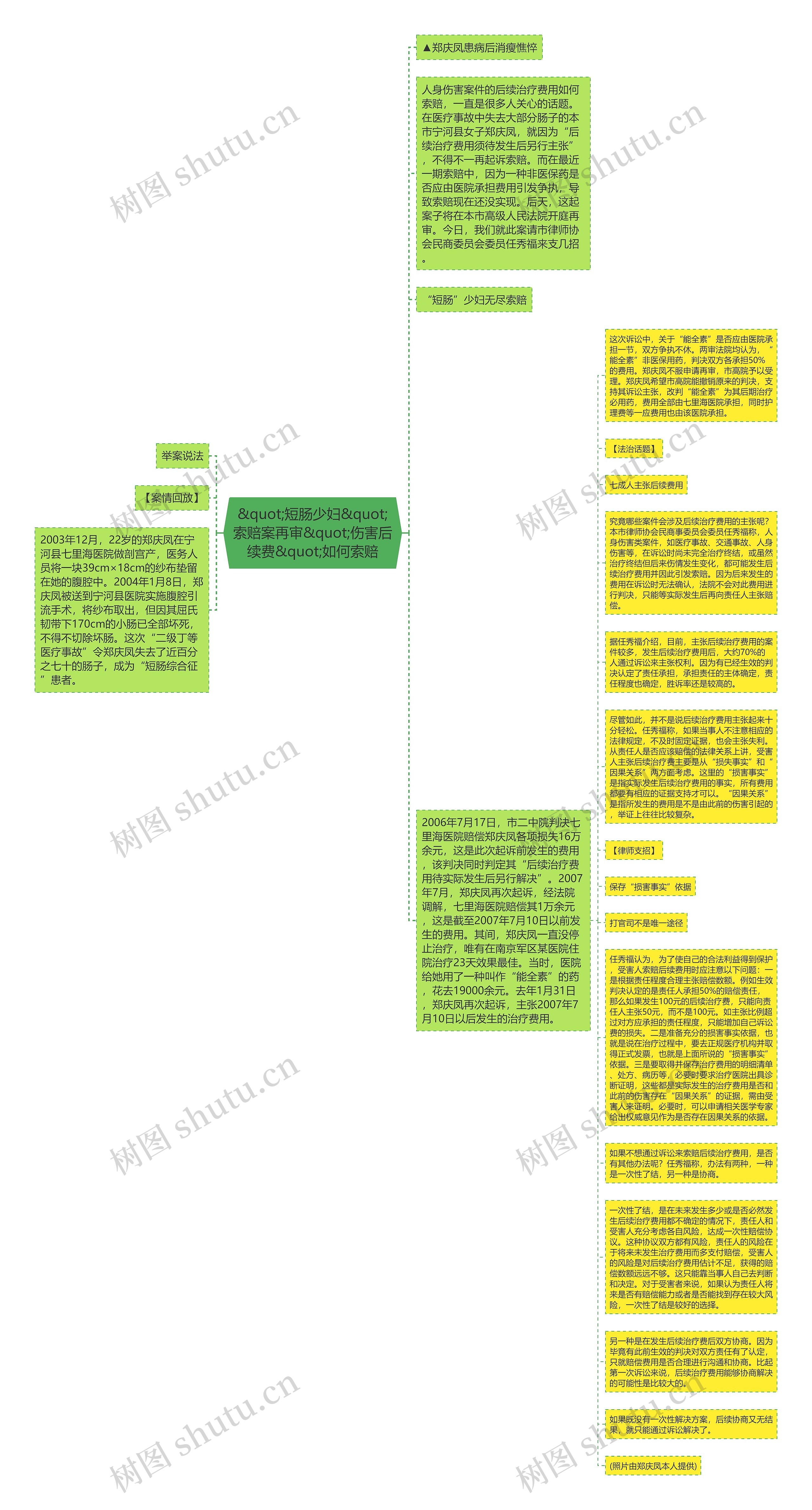 &quot;短肠少妇&quot;索赔案再审&quot;伤害后续费&quot;如何索赔思维导图