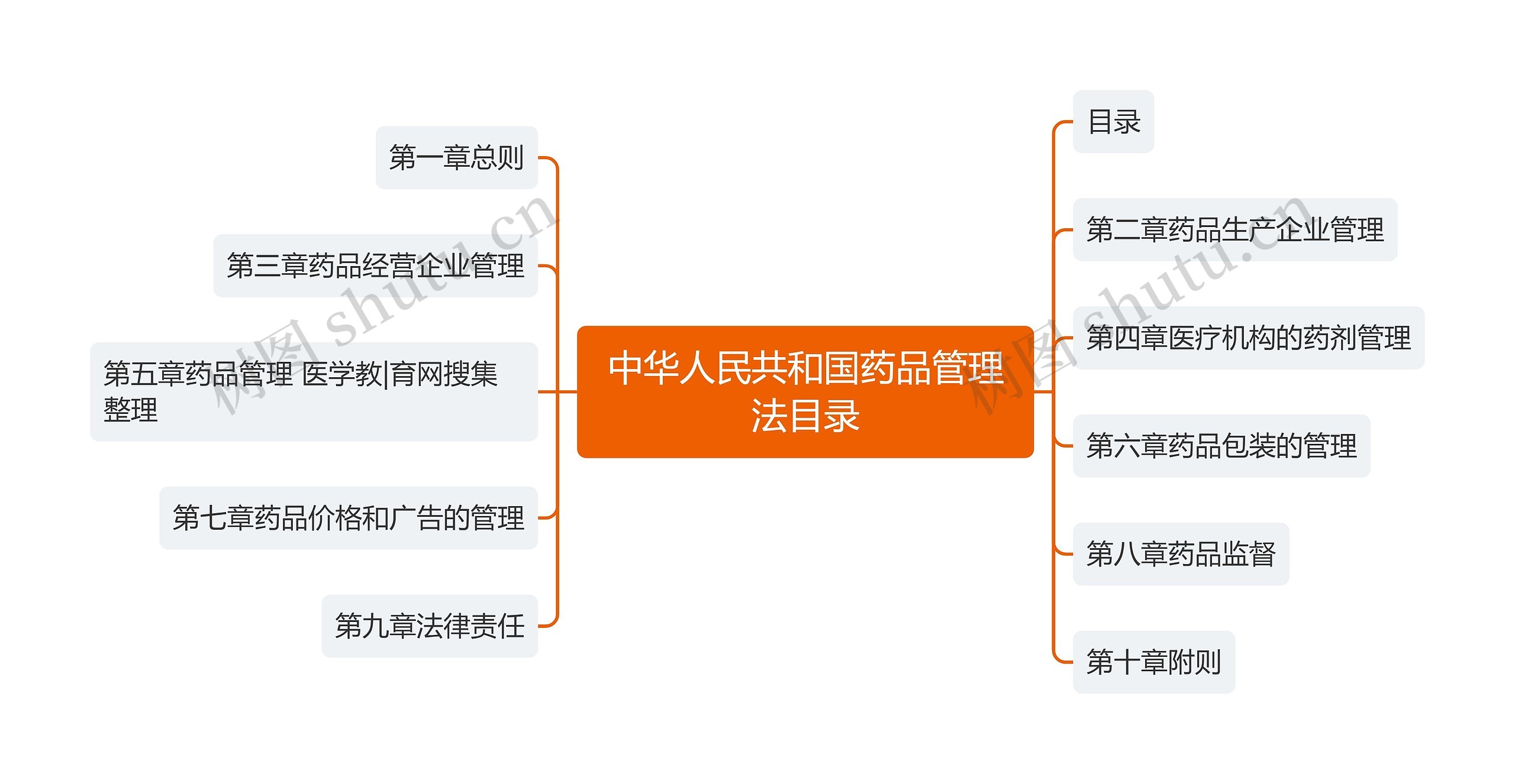 中华人民共和国药品管理法目录思维导图