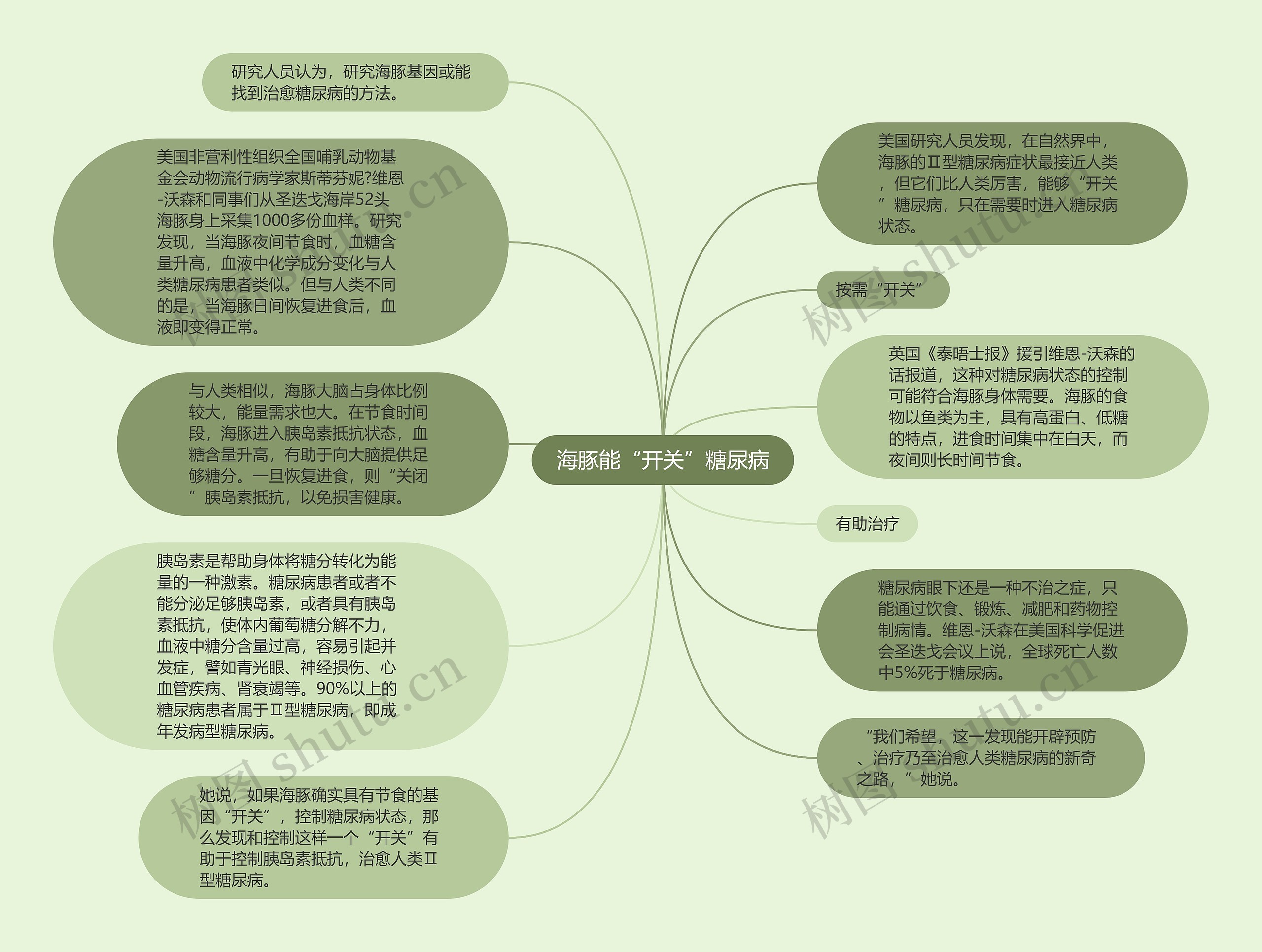 海豚能“开关”糖尿病思维导图